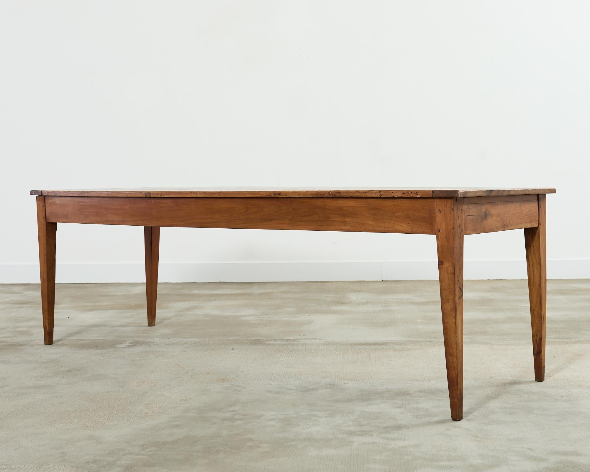 Hand-Crafted 19th Century Country French Provincial Fruitwood Farmhouse Dining Table
