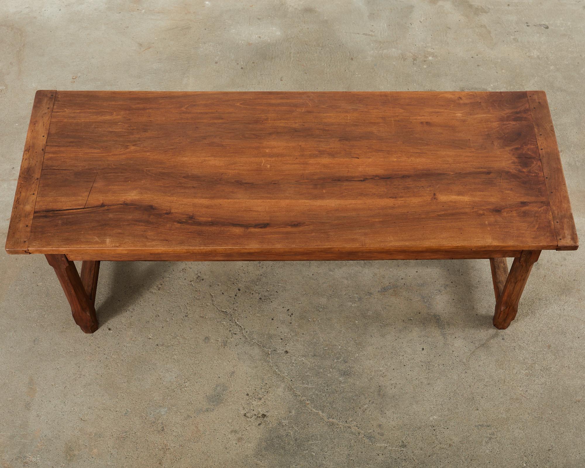 19th Century Country French Provincial Fruitwood Farmhouse Dining Table  In Good Condition In Rio Vista, CA