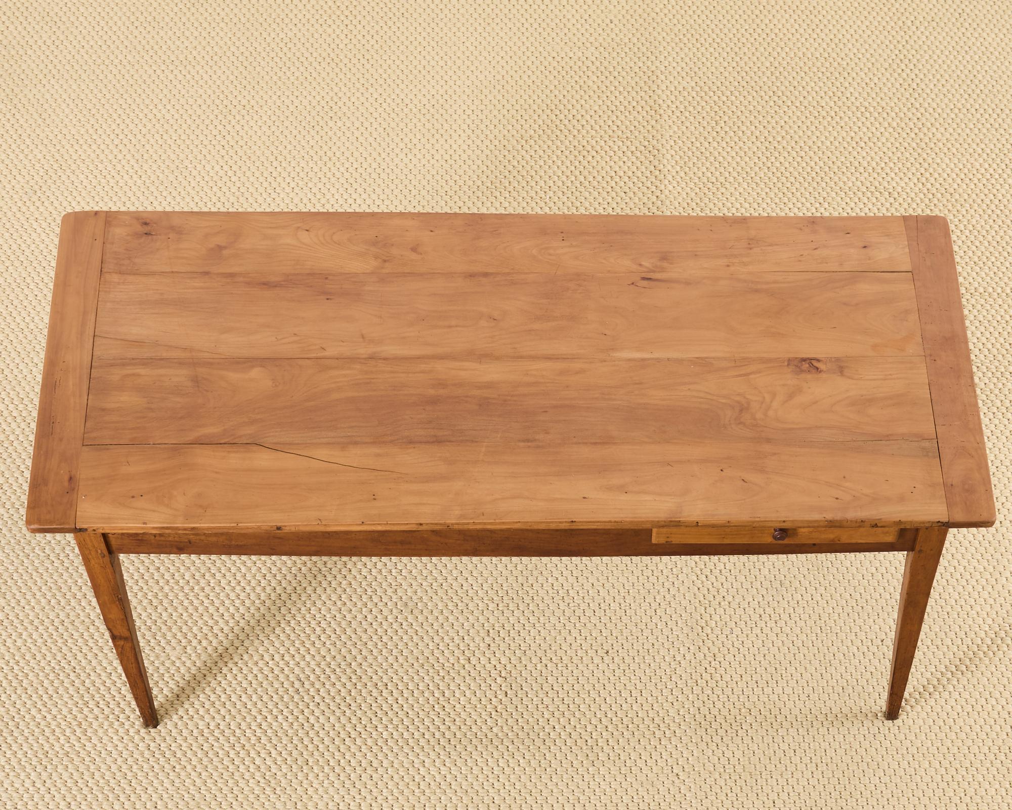 19th Century Country French Provincial Fruitwood Farmhouse Dining Table In Good Condition For Sale In Rio Vista, CA