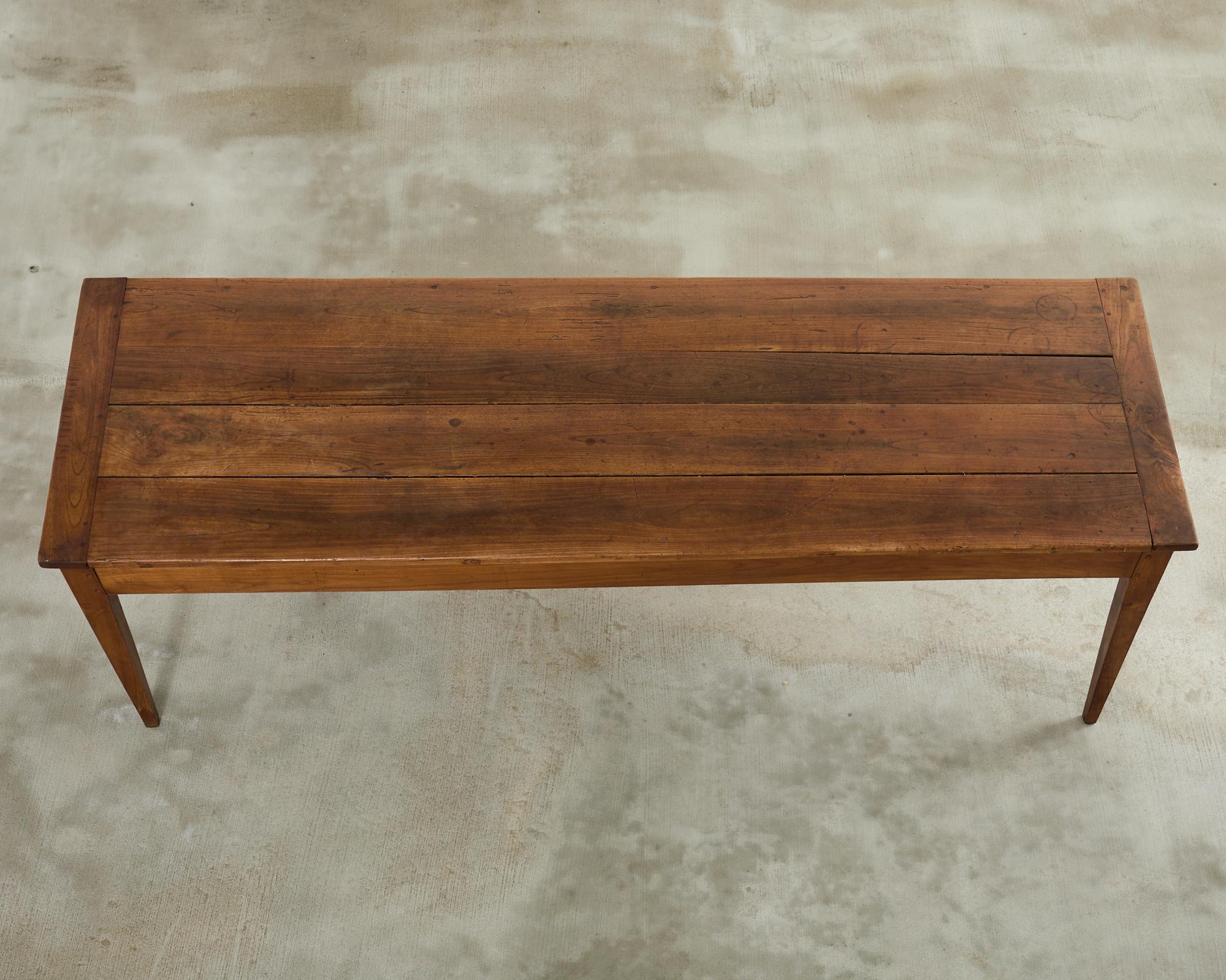 19th Century Country French Provincial Fruitwood Farmhouse Dining Table In Distressed Condition In Rio Vista, CA