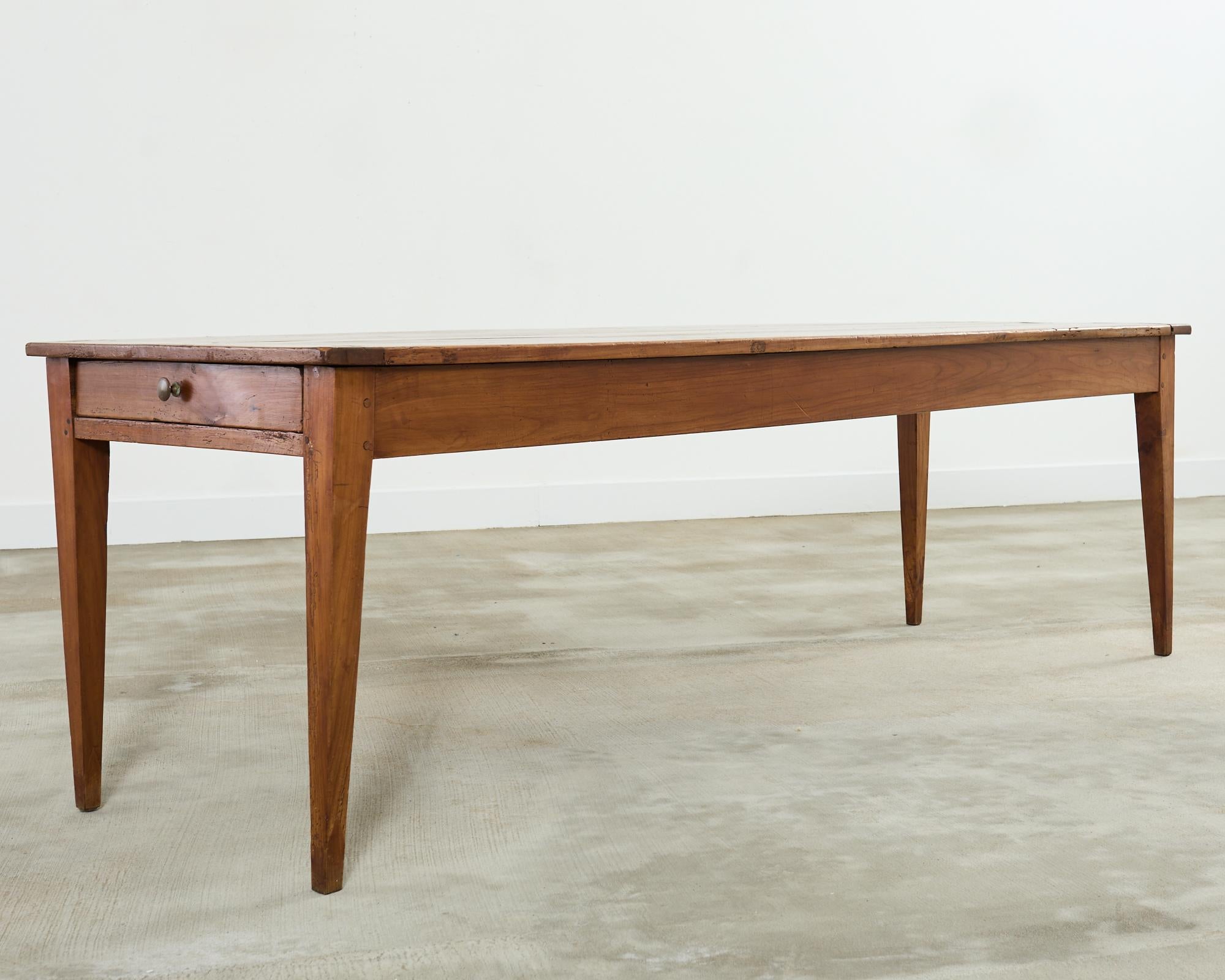 Iron 19th Century Country French Provincial Fruitwood Farmhouse Dining Table
