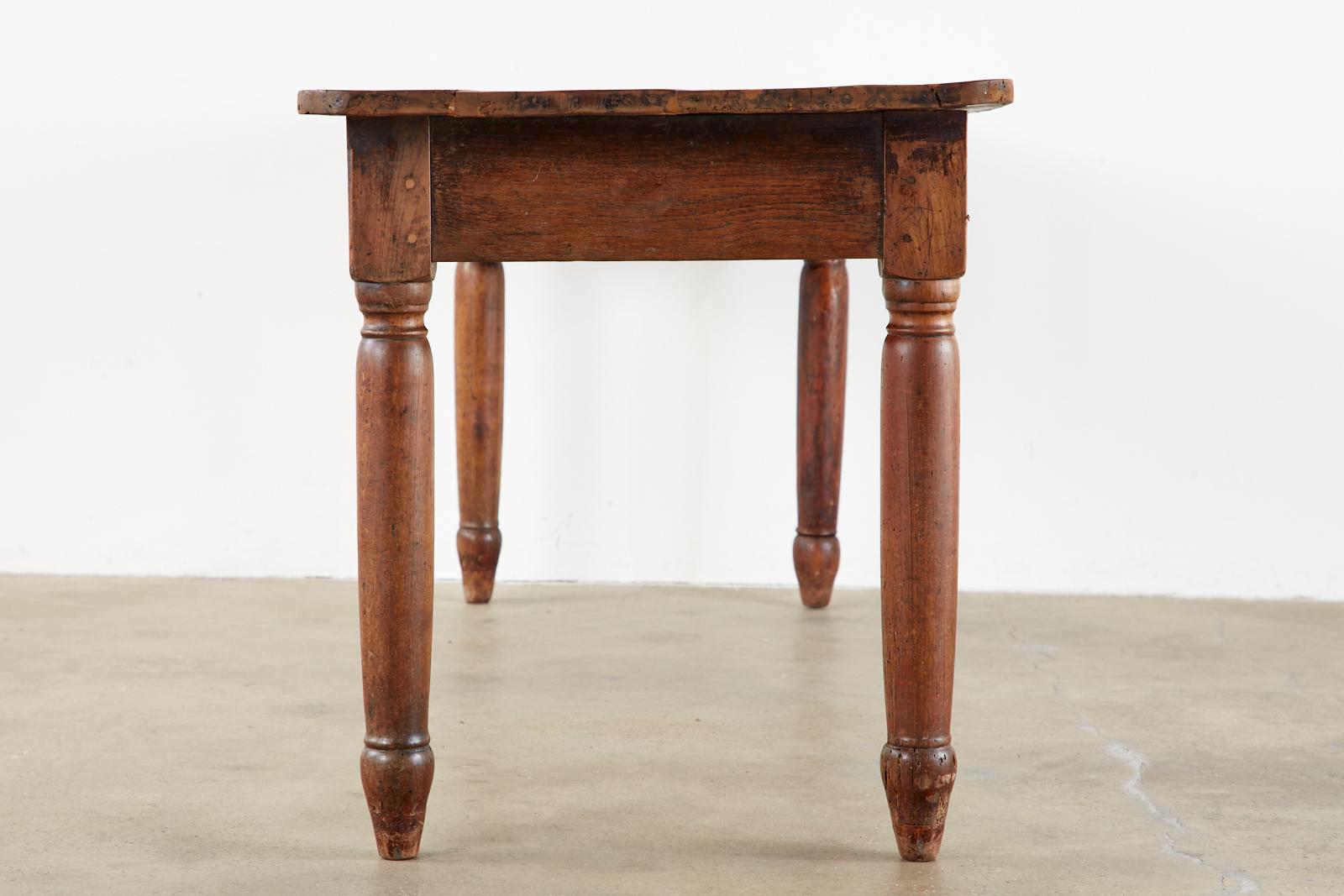19th Century Country French Provincial Fruitwood Farmhouse Dining Table 1