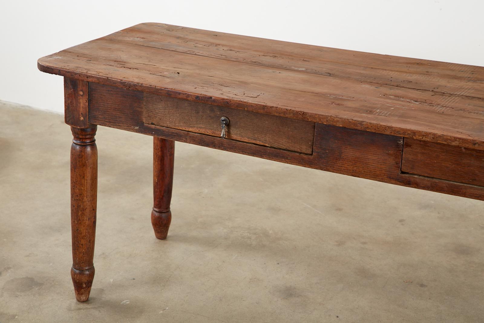 19th Century Country French Provincial Fruitwood Farmhouse Dining Table 3