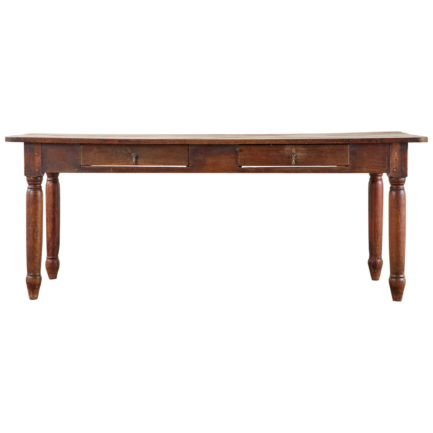 19th Century Country French Provincial Fruitwood Farmhouse Dining Table