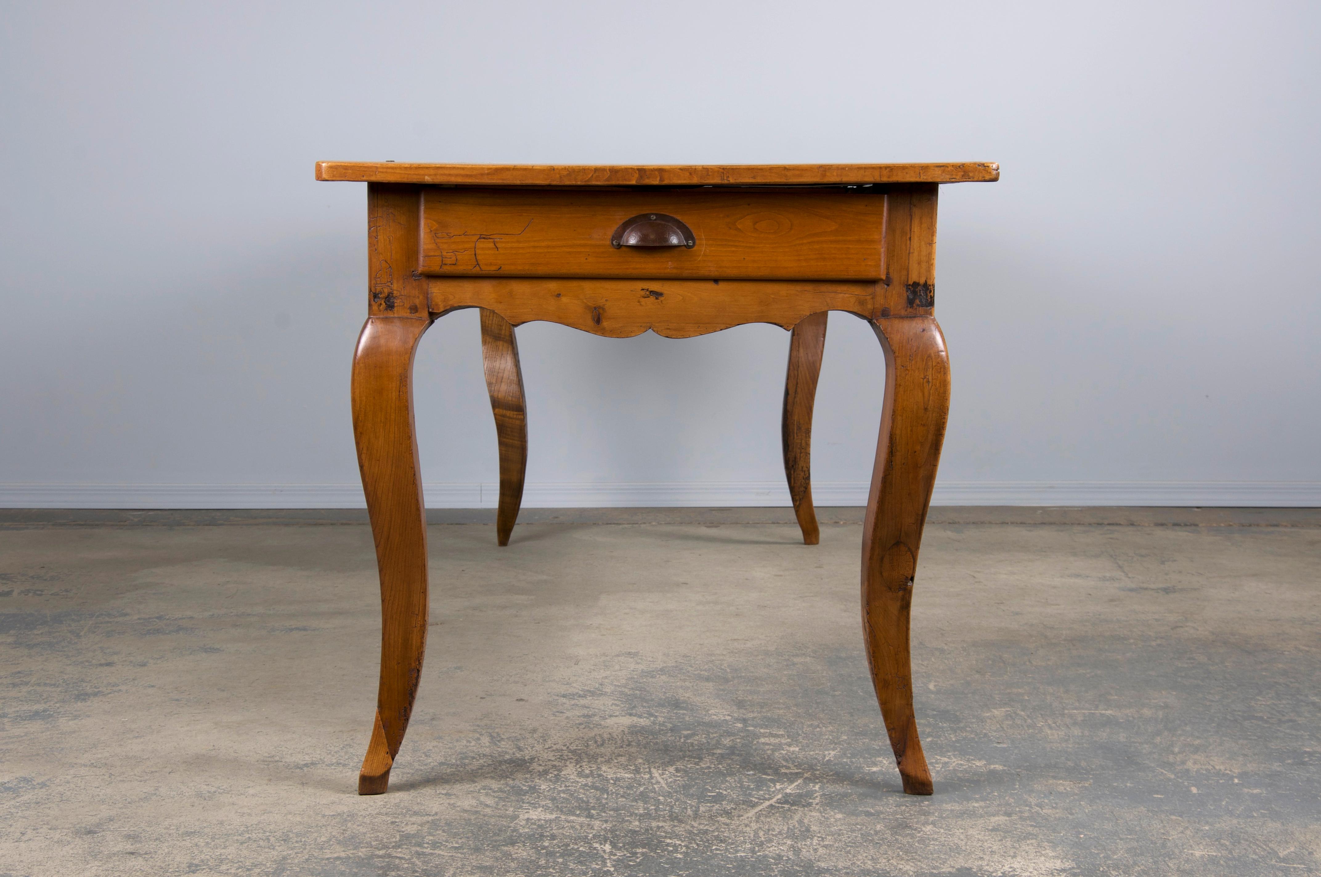 19th Century Country French Provincial Fruitwood Farmhouse Harvest Dining Table 7