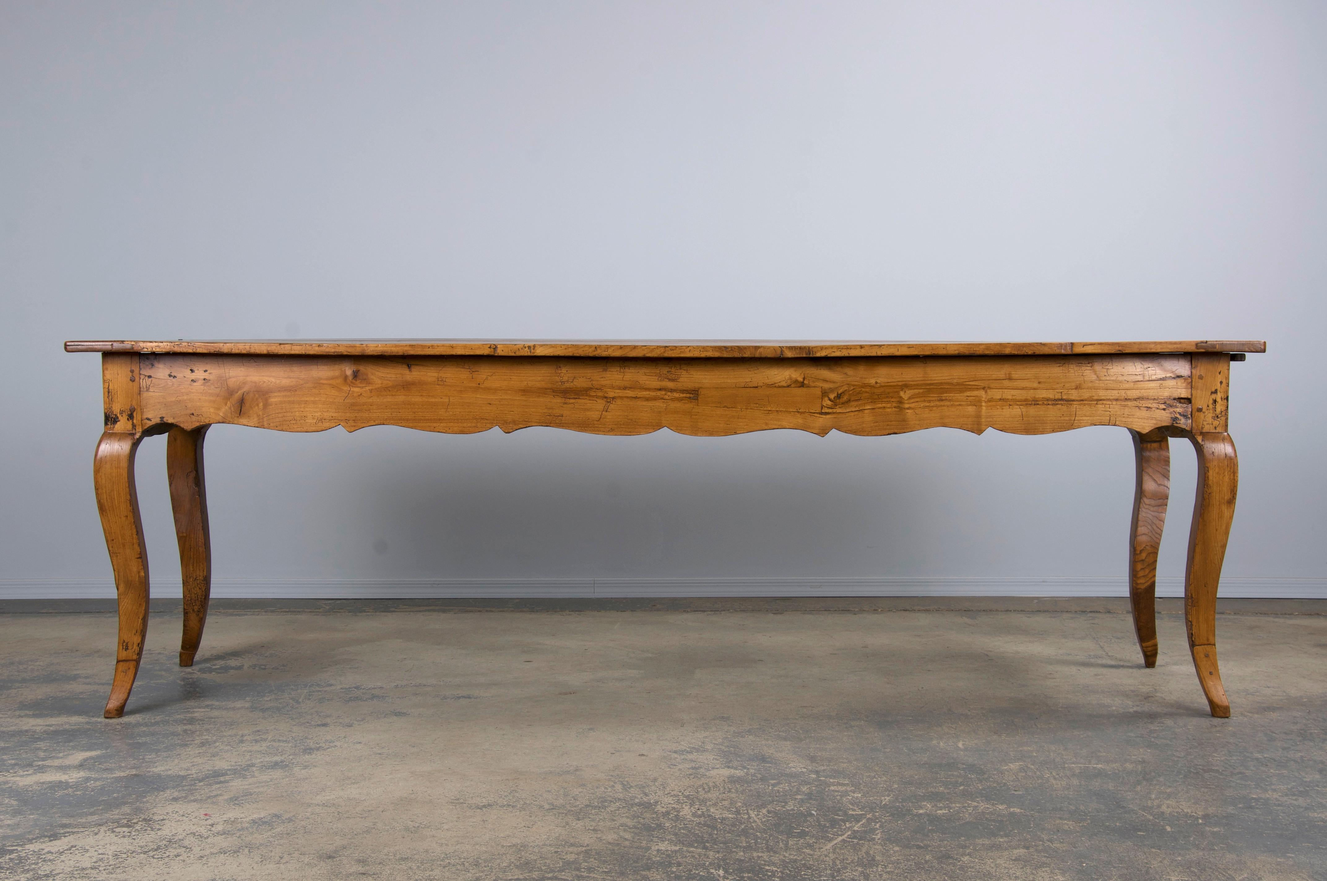 19th Century Country French Provincial Fruitwood Farmhouse Harvest Dining Table 11