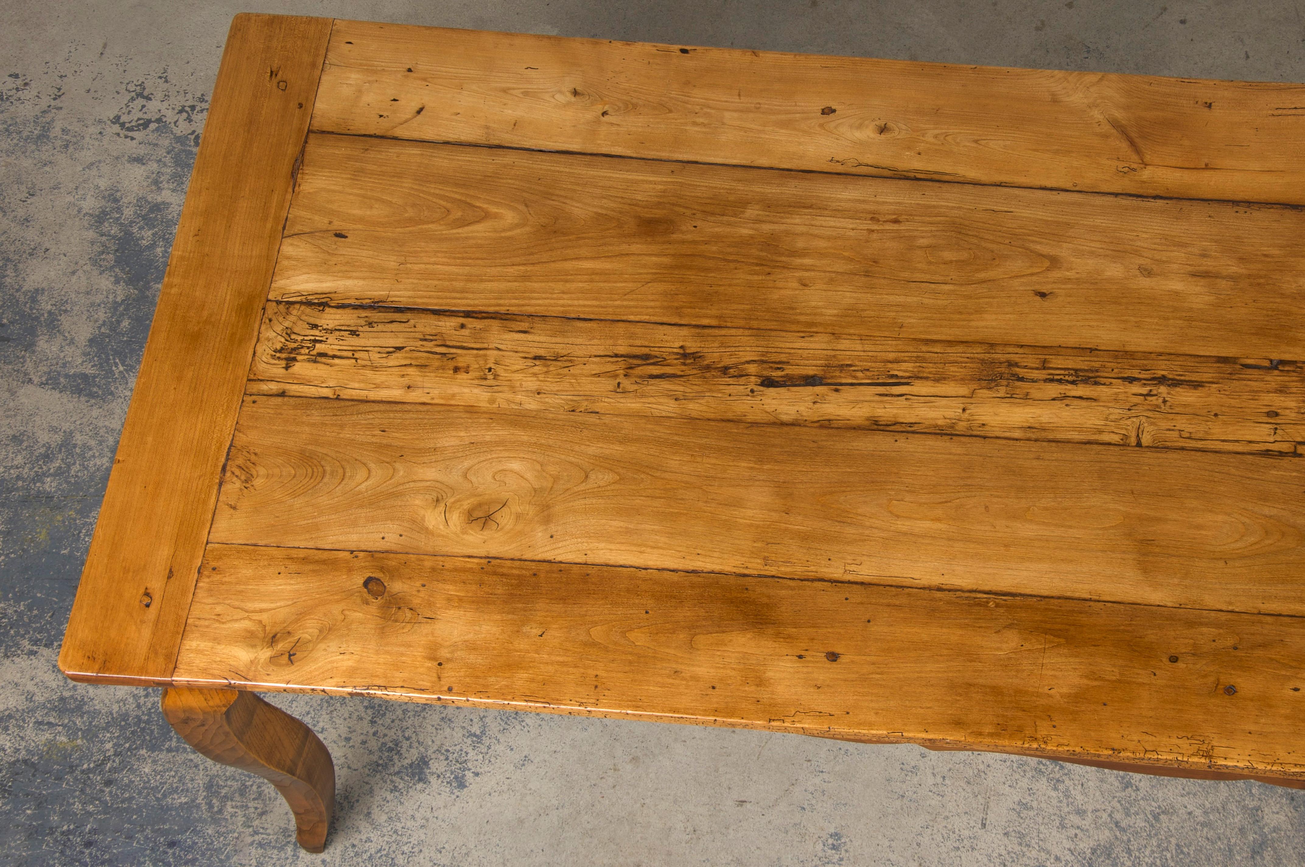 19th Century Country French Provincial Fruitwood Farmhouse Harvest Dining Table 2