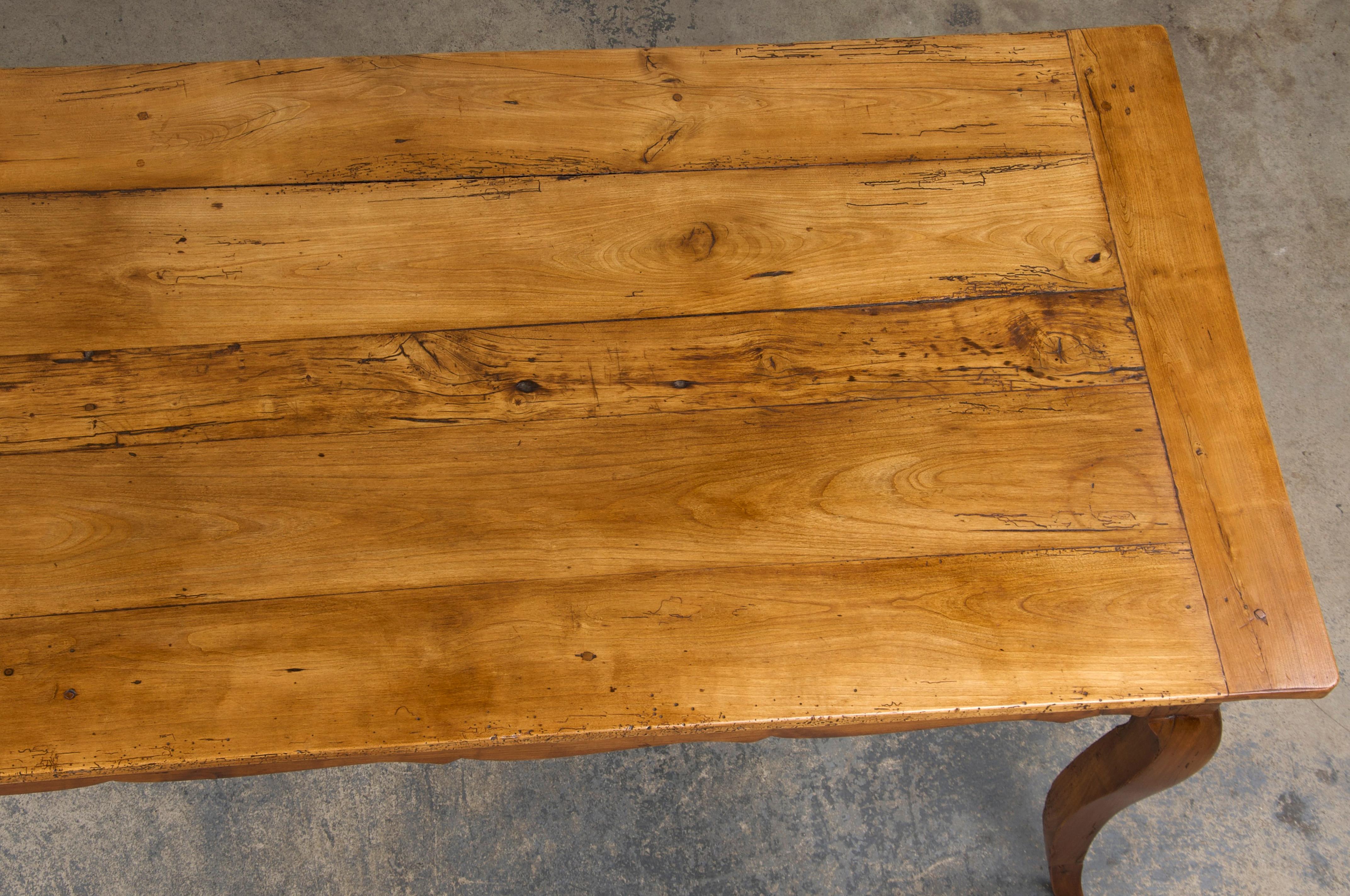 19th Century Country French Provincial Fruitwood Farmhouse Harvest Dining Table 3