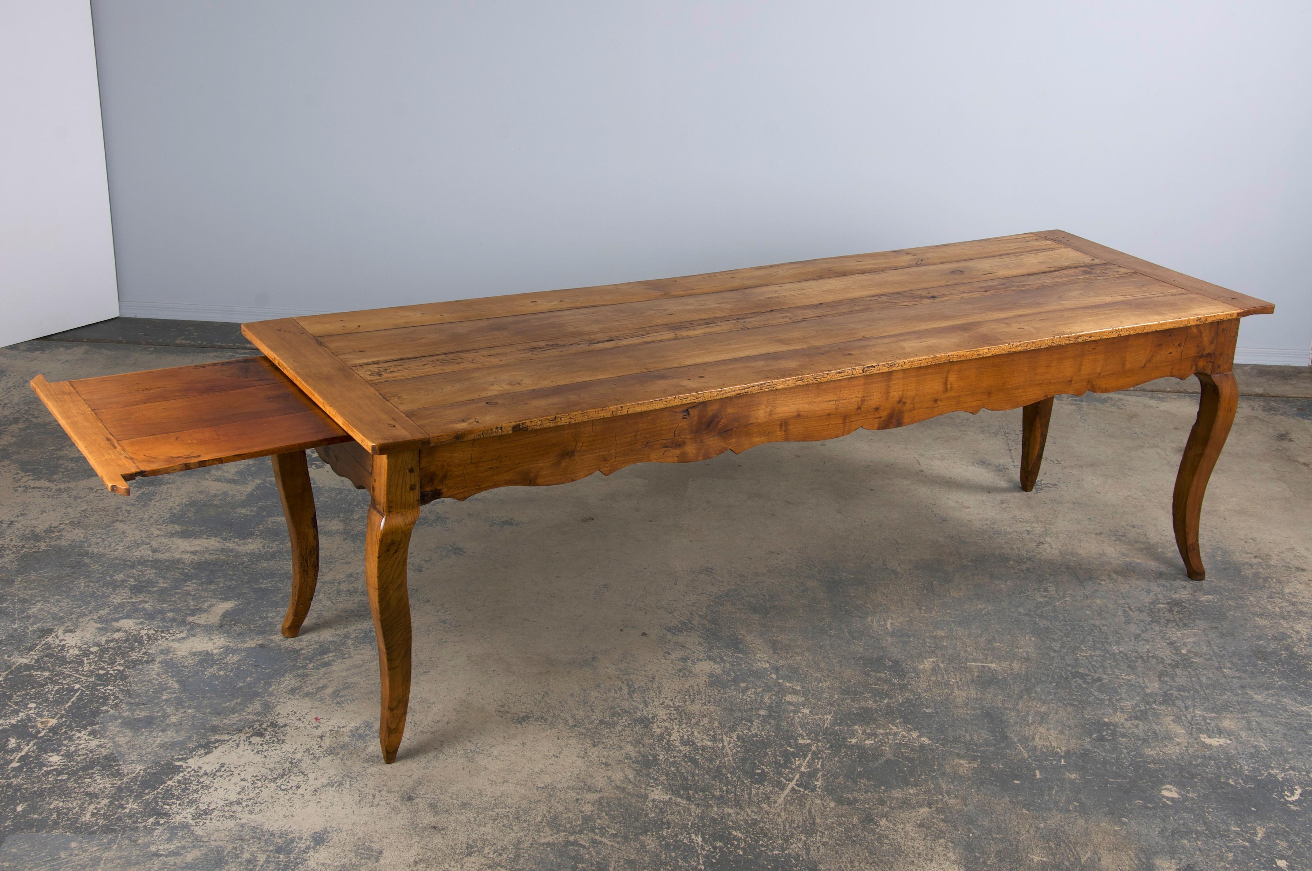19th Century Country French Provincial Fruitwood Farmhouse Harvest Dining Table 5