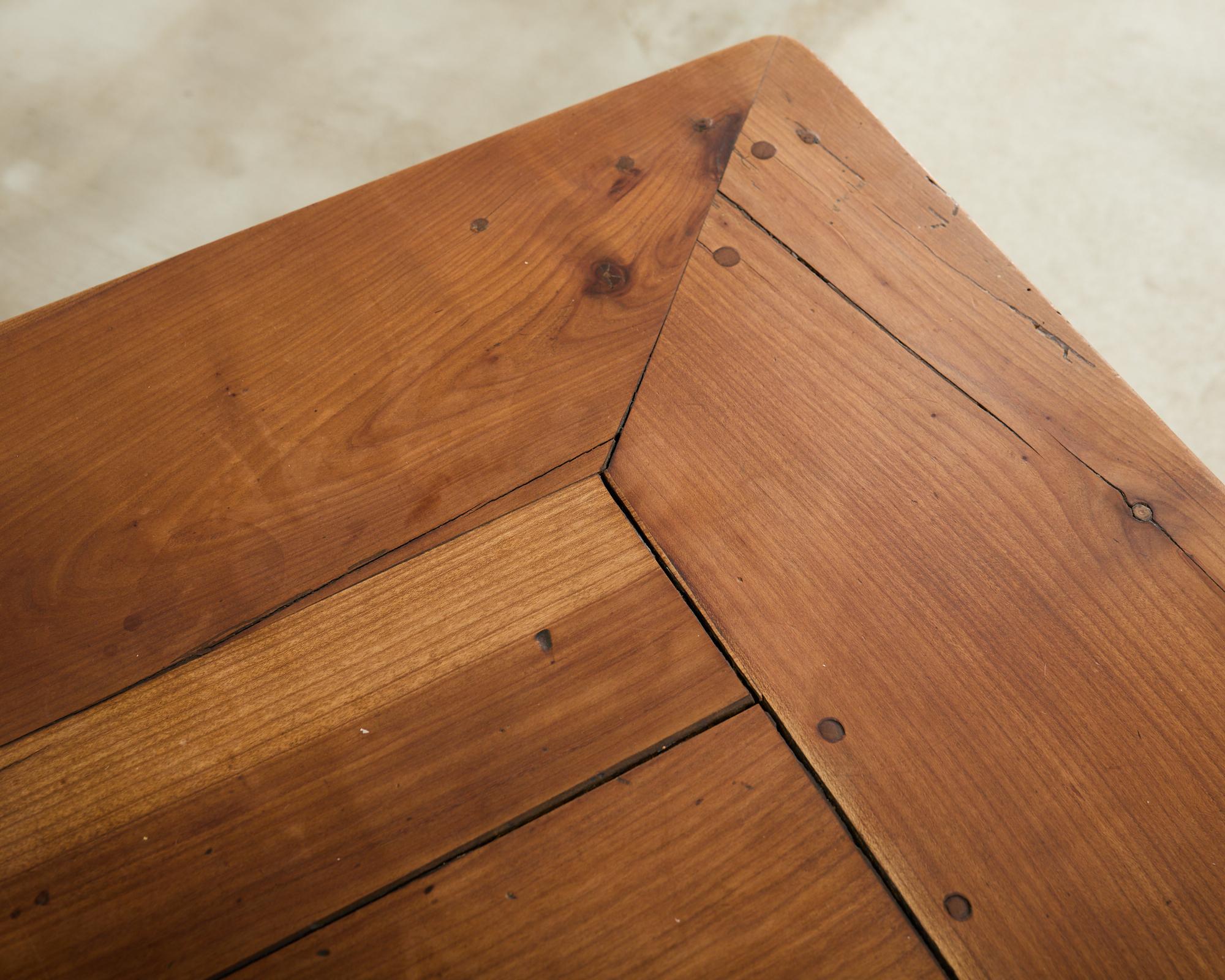 19th Century Country French Provincial Fruitwood Farmhouse Table For Sale 5