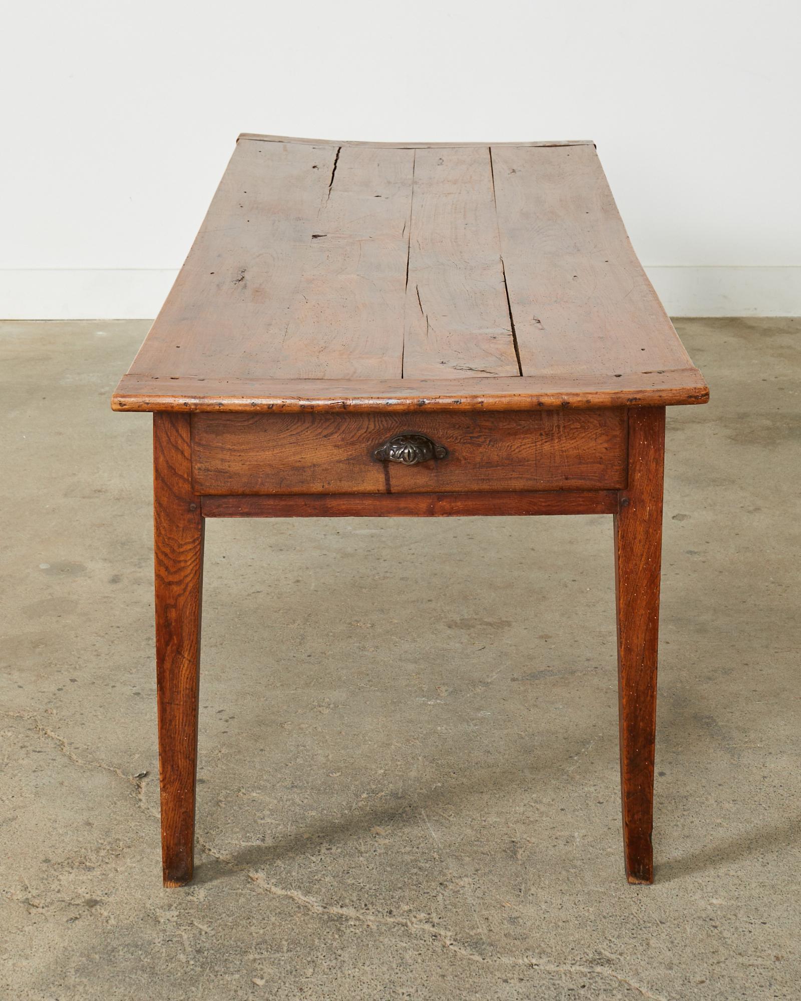 19th Century Country French Provincial Fruitwood Farmhouse Table  For Sale 6