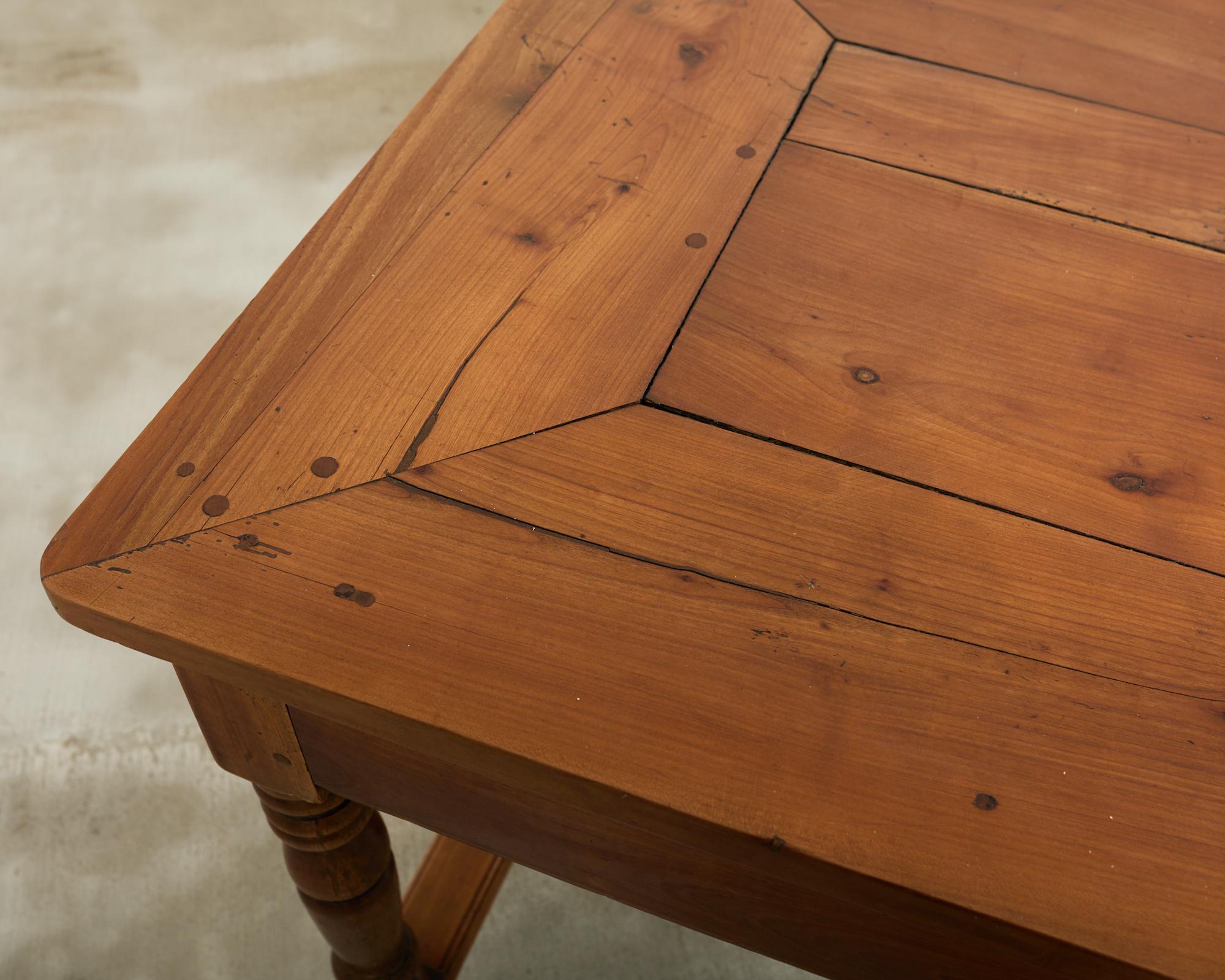 19th Century Country French Provincial Fruitwood Farmhouse Table For Sale 9
