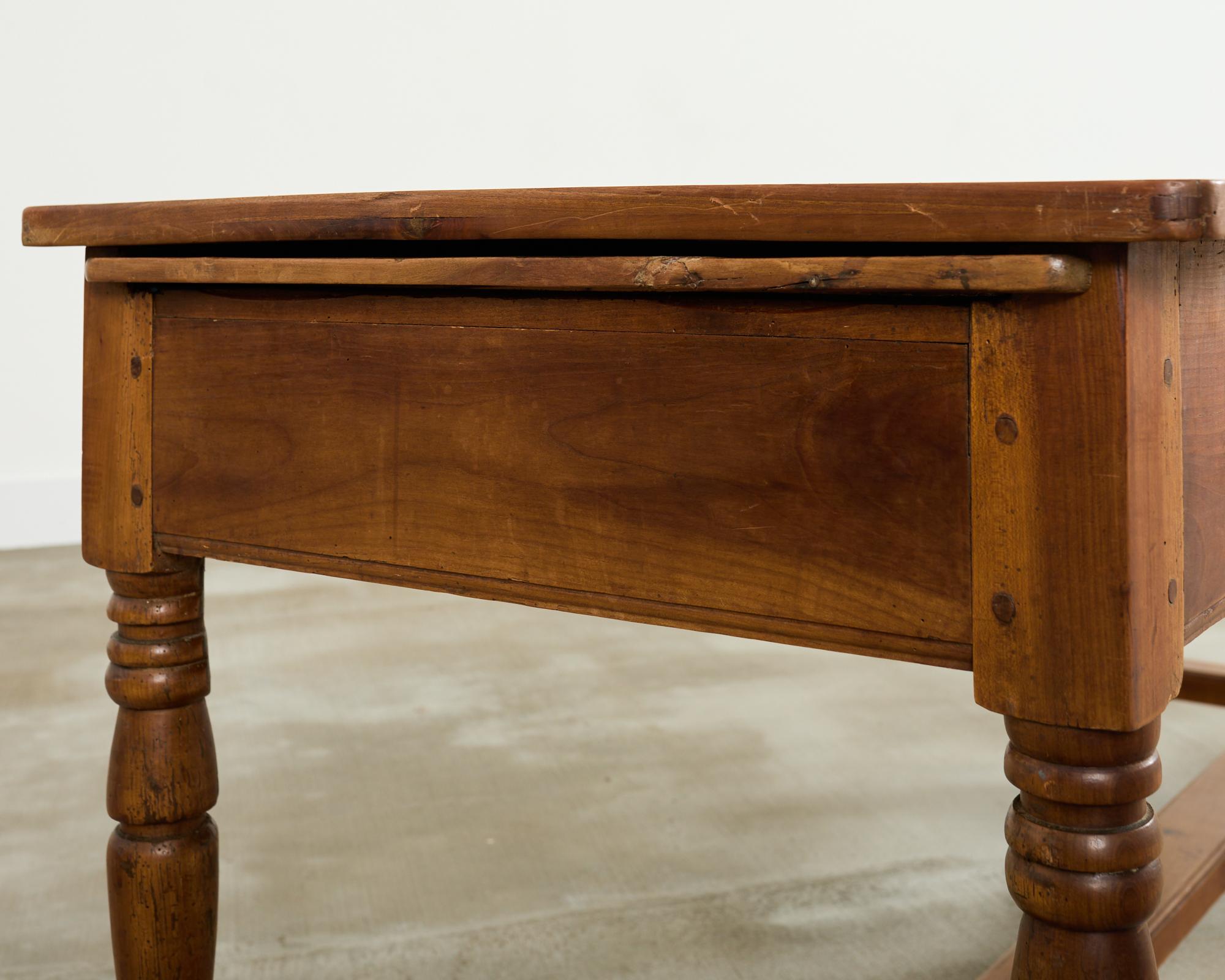 19th Century Country French Provincial Fruitwood Farmhouse Table For Sale 11