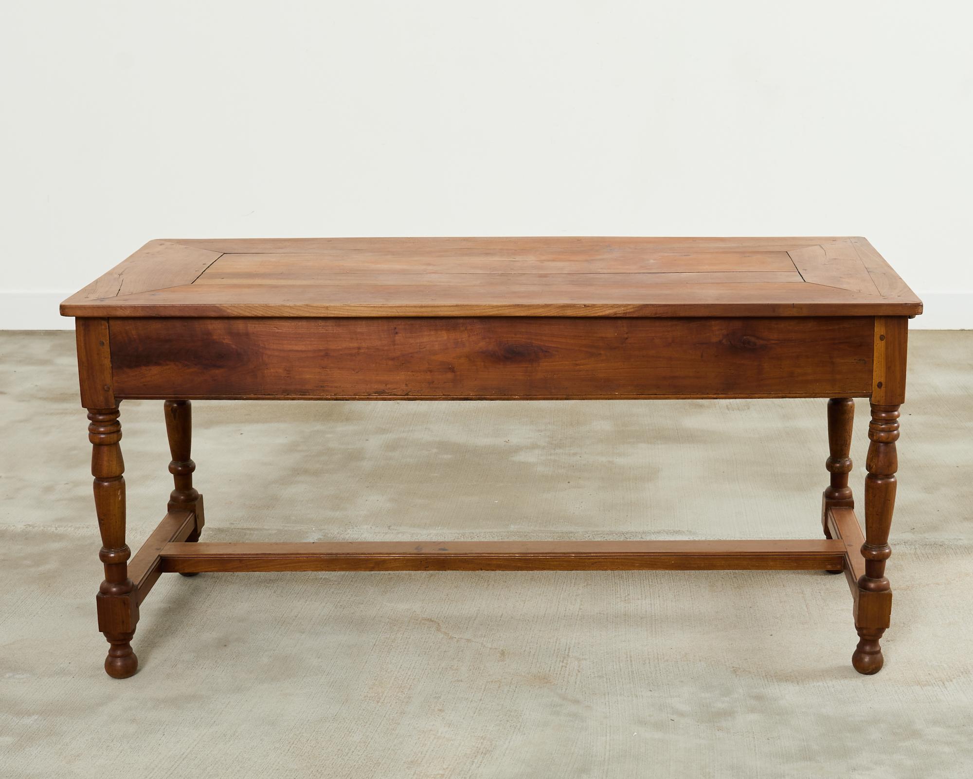 19th Century Country French Provincial Fruitwood Farmhouse Table For Sale 12