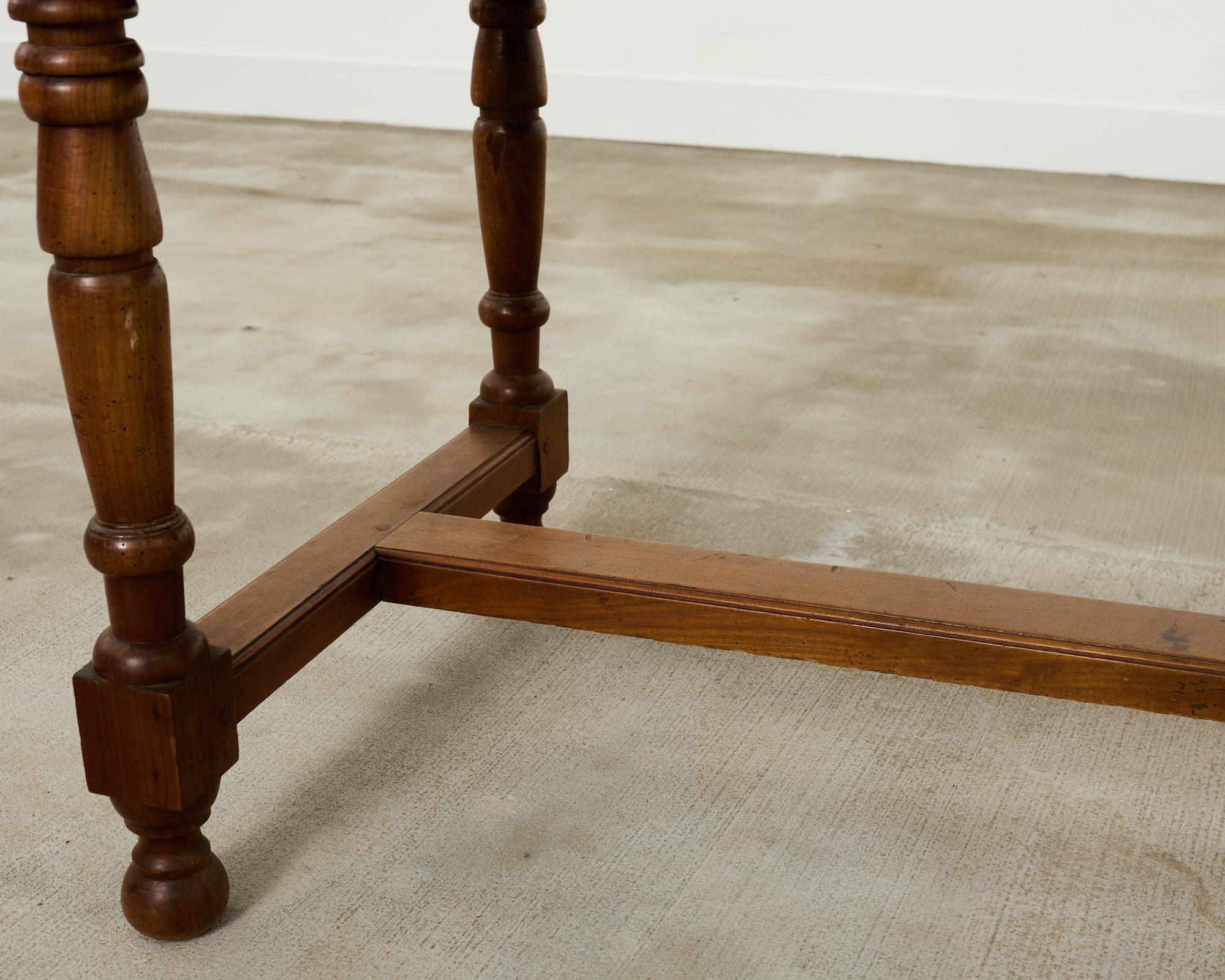 19th Century Country French Provincial Fruitwood Farmhouse Table For Sale 13