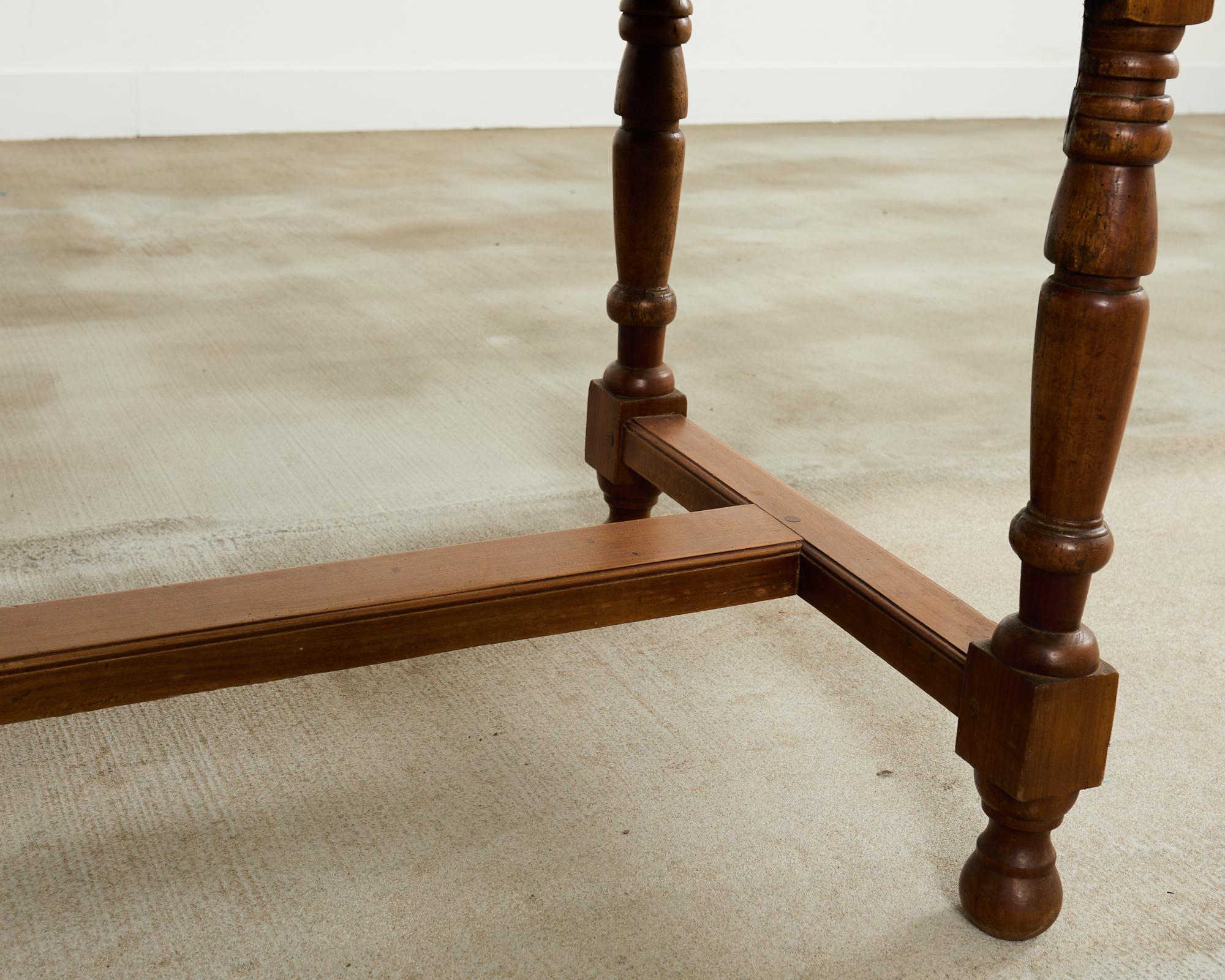 19th Century Country French Provincial Fruitwood Farmhouse Table For Sale 14