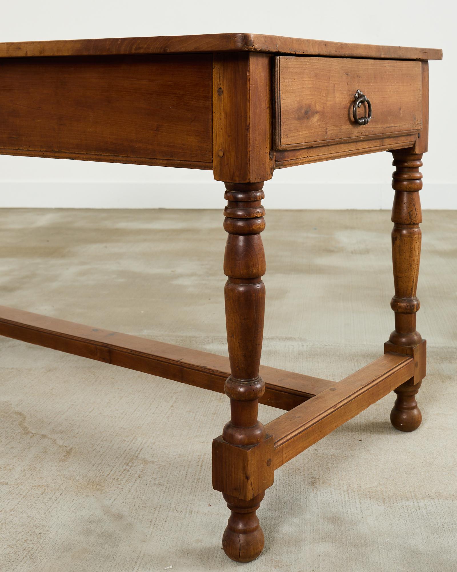 19th Century Country French Provincial Fruitwood Farmhouse Table For Sale 15