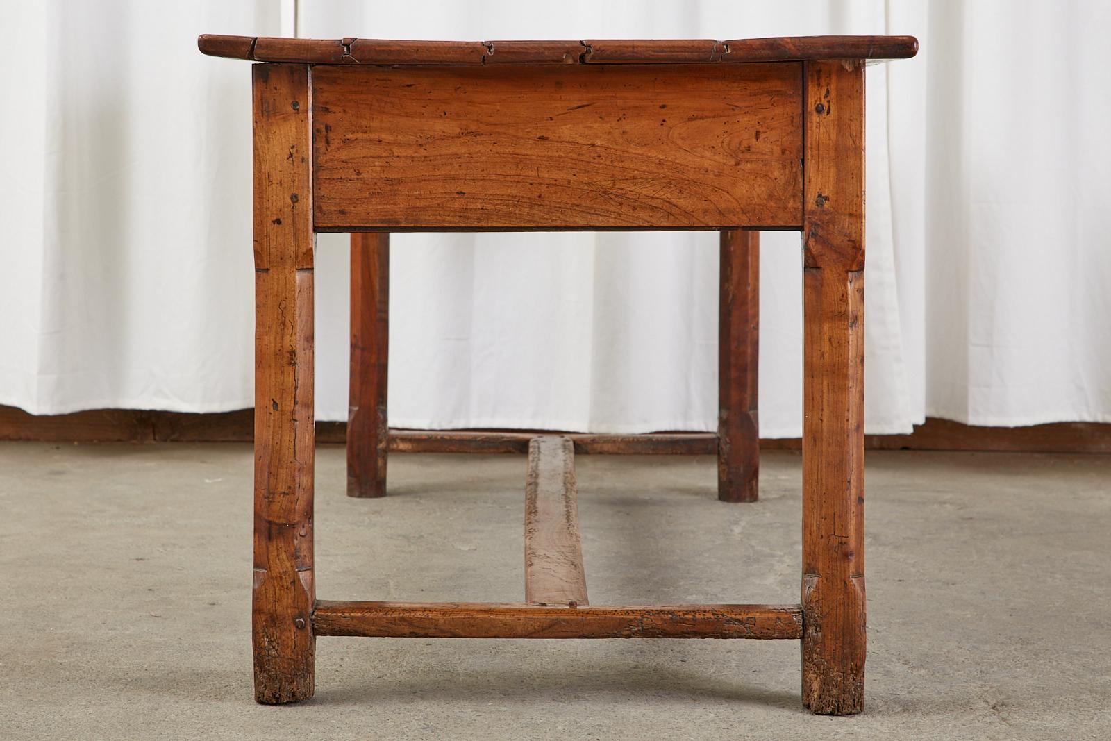 19th Century Country French Provincial Fruitwood Farmhouse Table 2