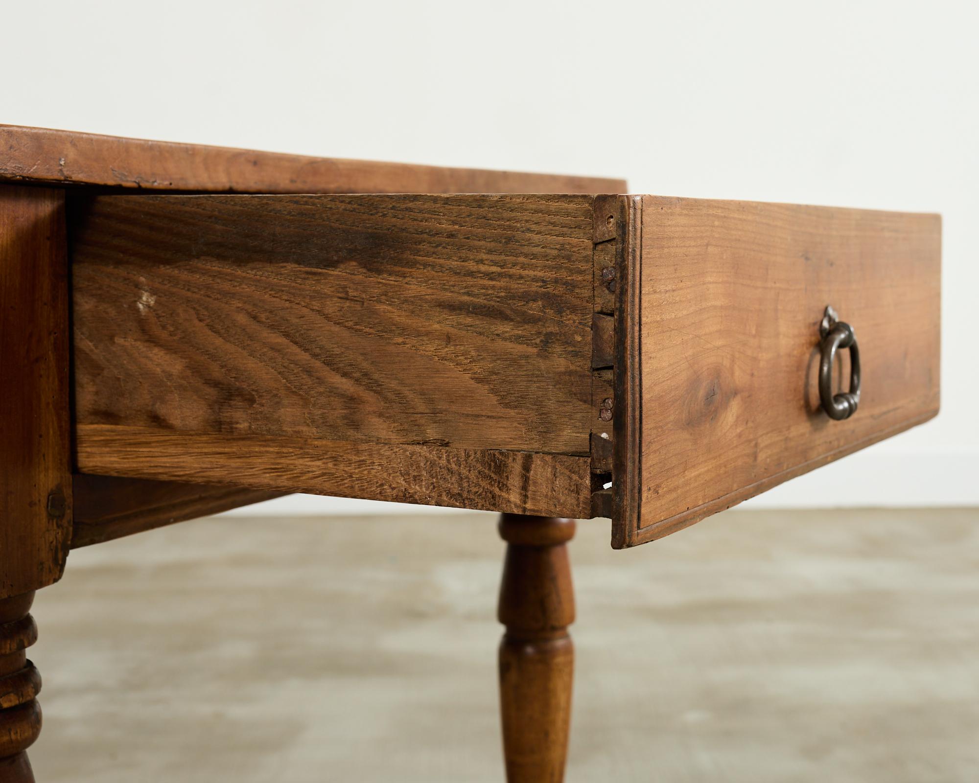 19th Century Country French Provincial Fruitwood Farmhouse Table For Sale 3