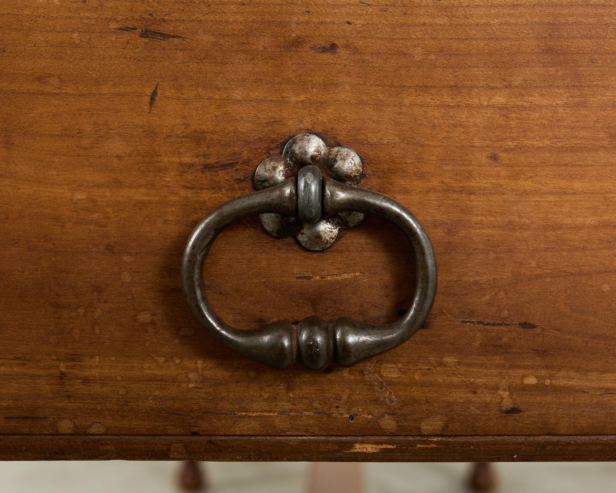 19th Century Country French Provincial Fruitwood Farmhouse Table For Sale 4