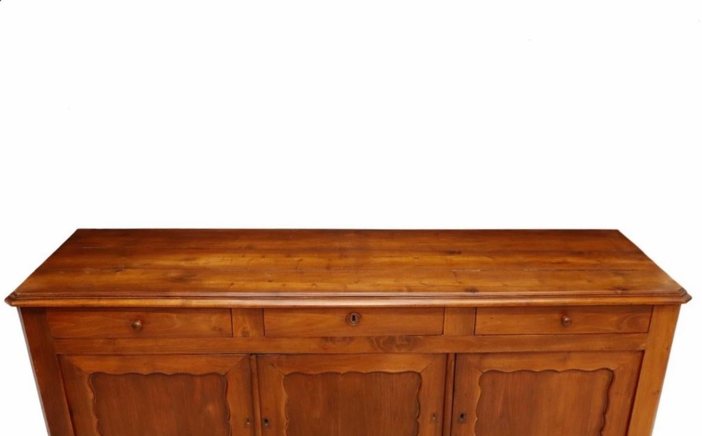Hand-Crafted 19th Century Country French Provincial Fruitwood Sideboard 