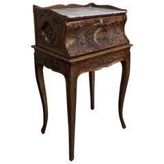 Antique 19th Century Country French Provincial Marble Top Nightstand