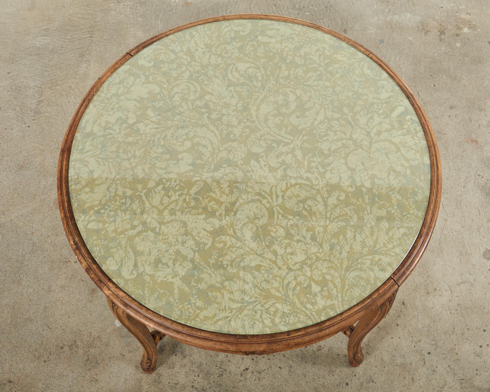Fabric 19th Century Country French Provincial Oak Center Table For Sale