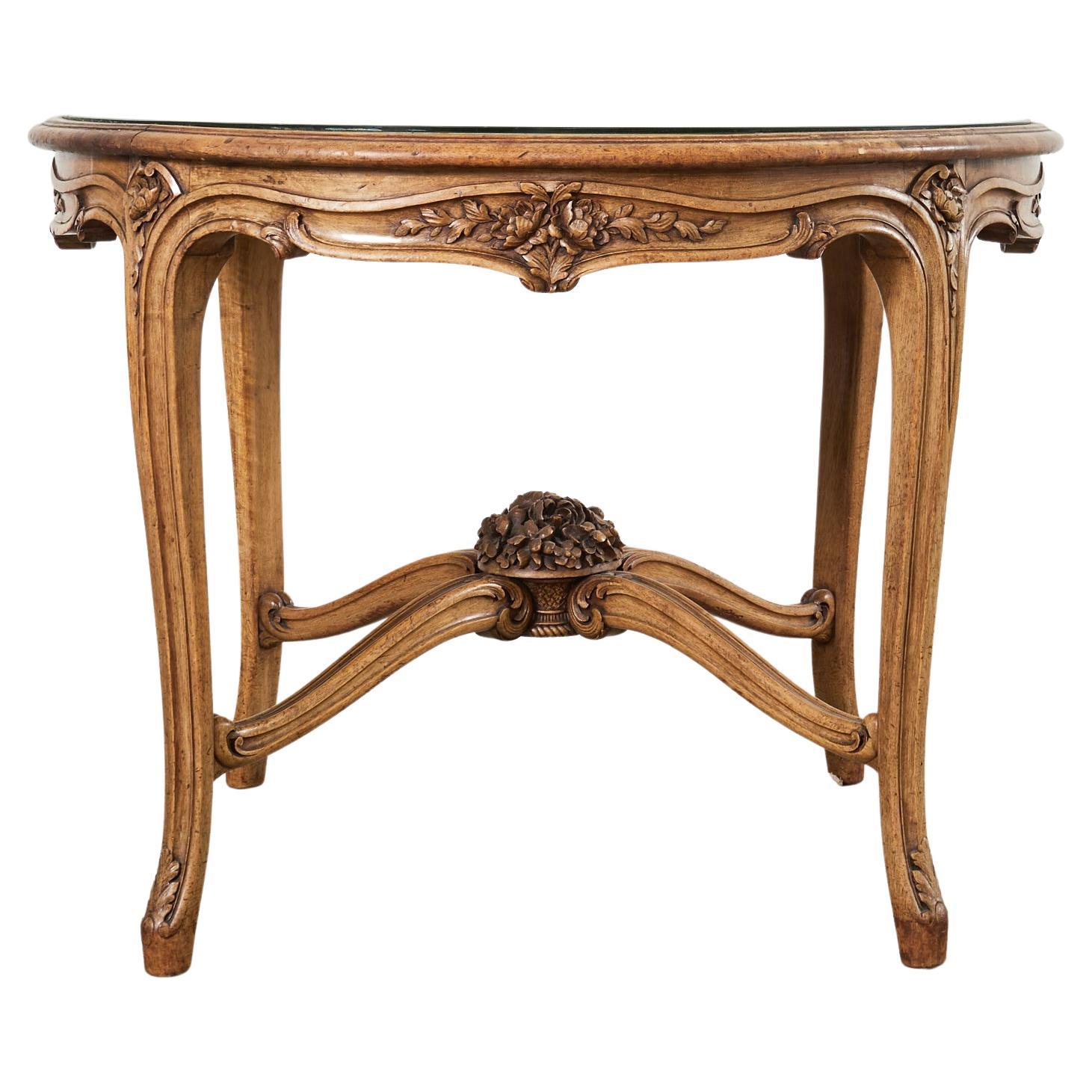 19th Century Country French Provincial Oak Center Table For Sale