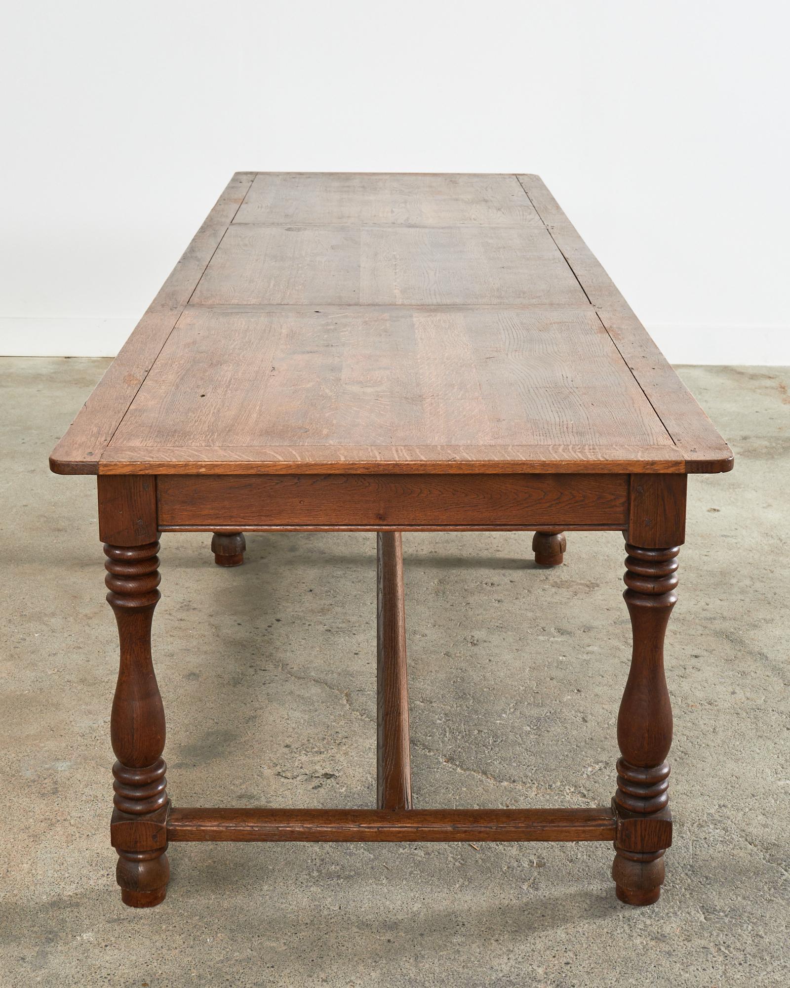 19th Century Country French Provincial Oak Farmhouse Dining Table 8