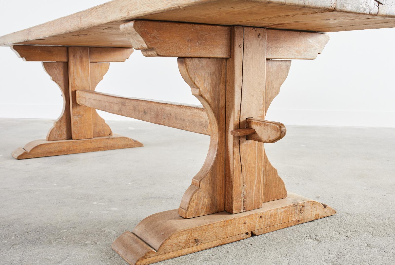 19th Century Country French Provincial Oak Farmhouse Dining Table 9