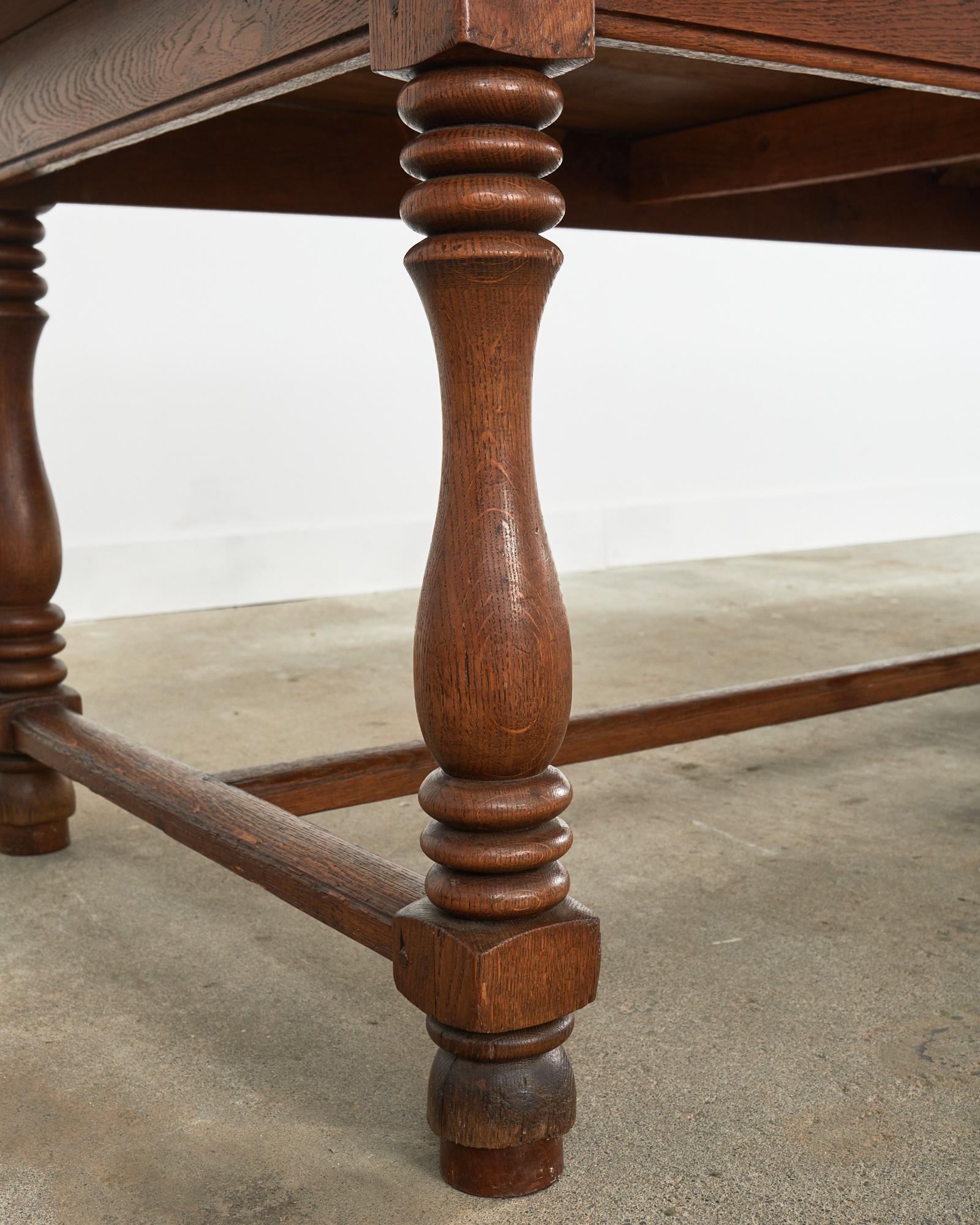 19th Century Country French Provincial Oak Farmhouse Dining Table at 1stDibs