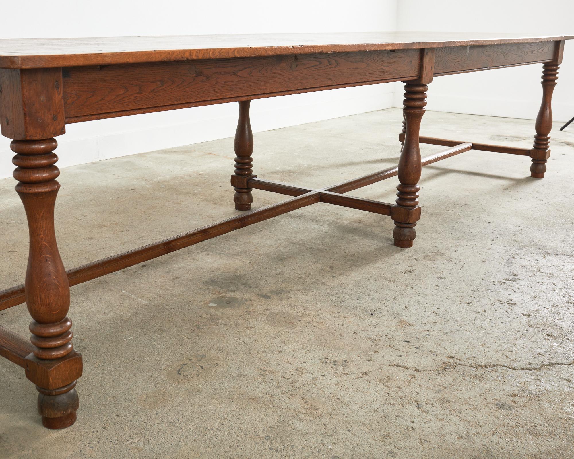 19th Century Country French Provincial Oak Farmhouse Dining Table 10