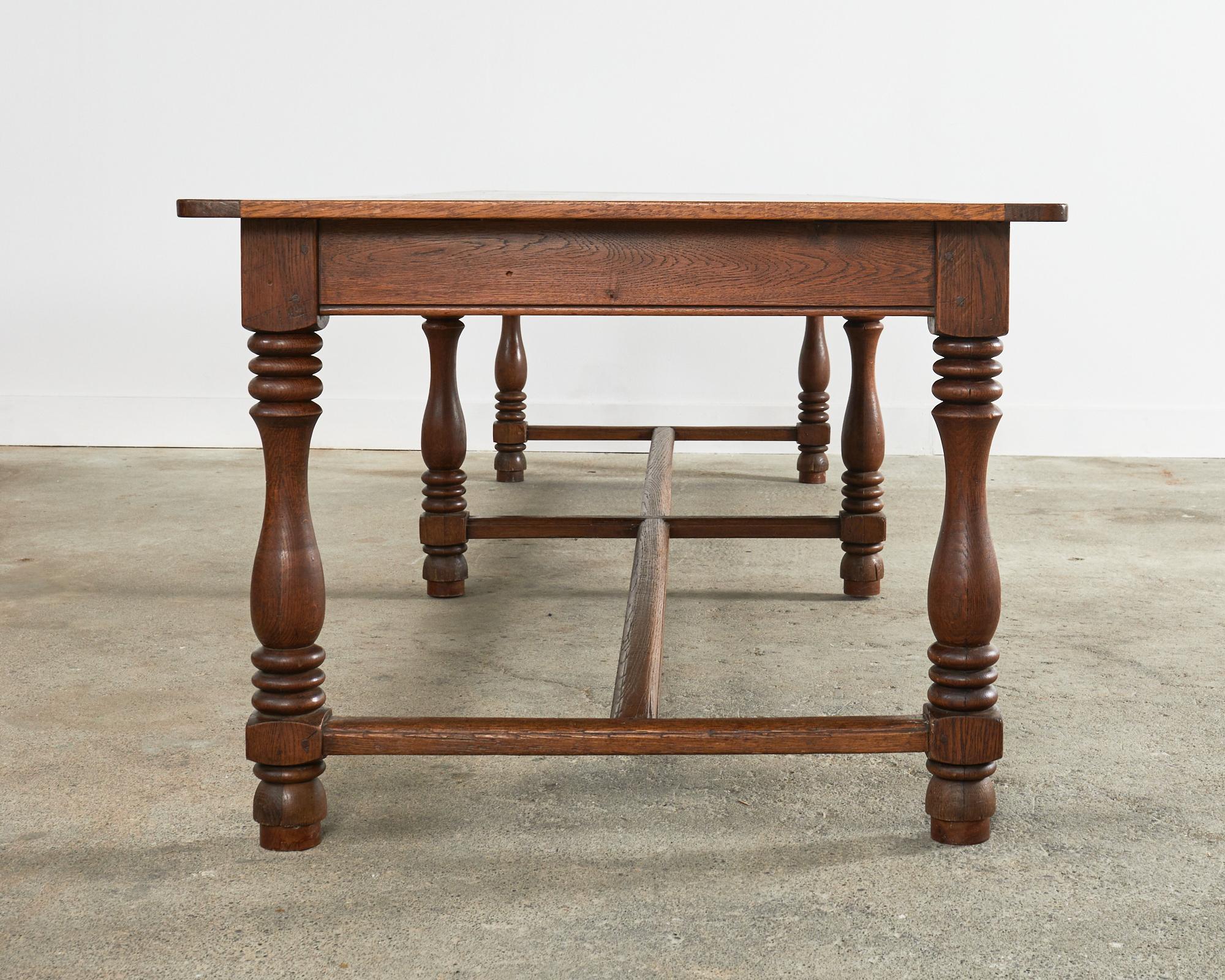 19th Century Country French Provincial Oak Farmhouse Dining Table at 1stDibs