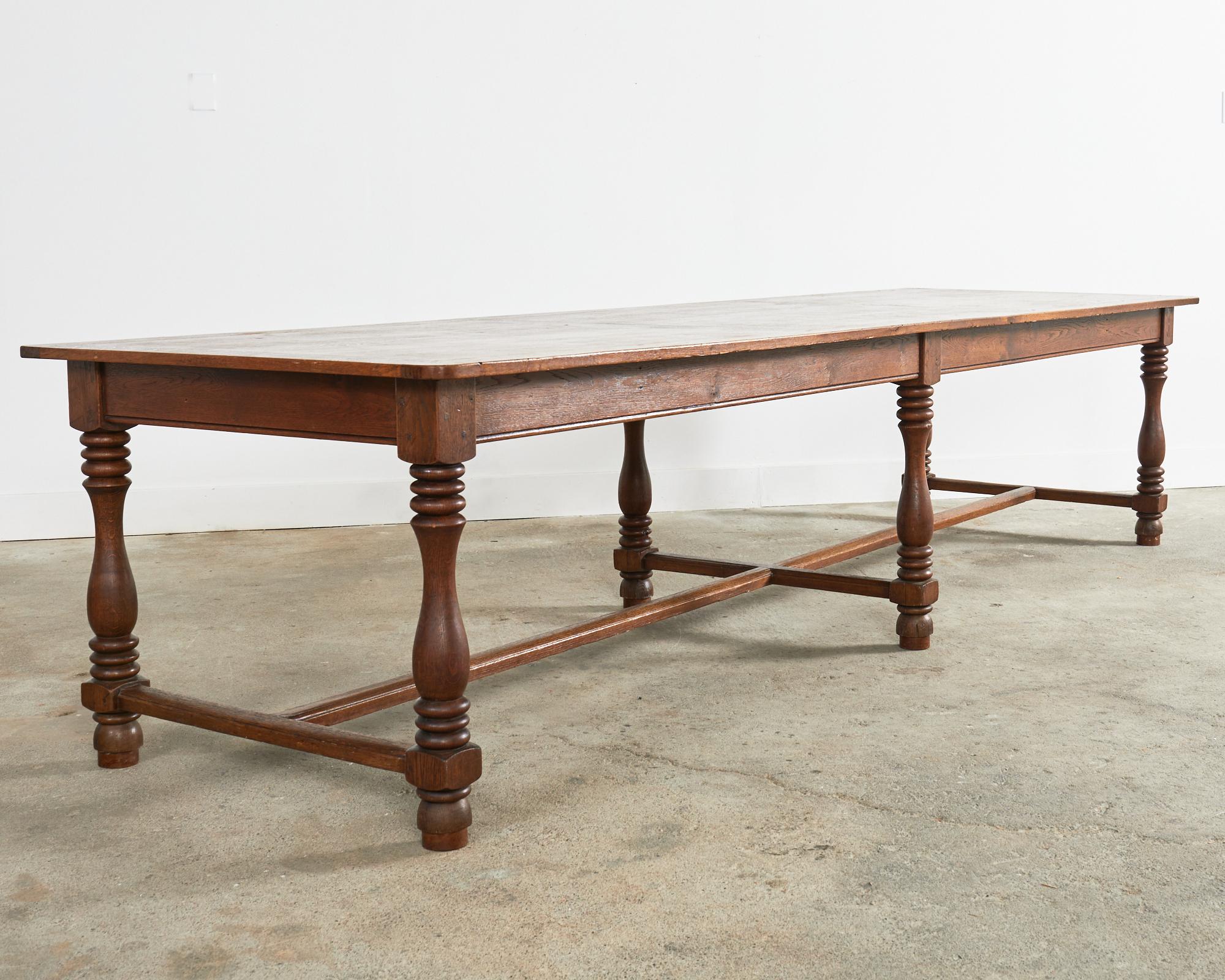 19th Century Country French Provincial Oak Farmhouse Dining Table 14