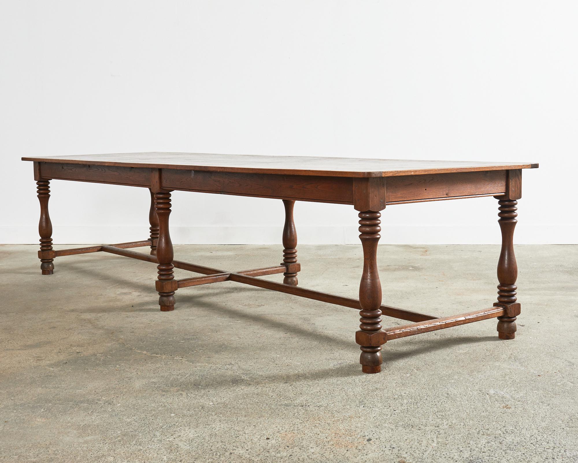 Hand-Crafted 19th Century Country French Provincial Oak Farmhouse Dining Table