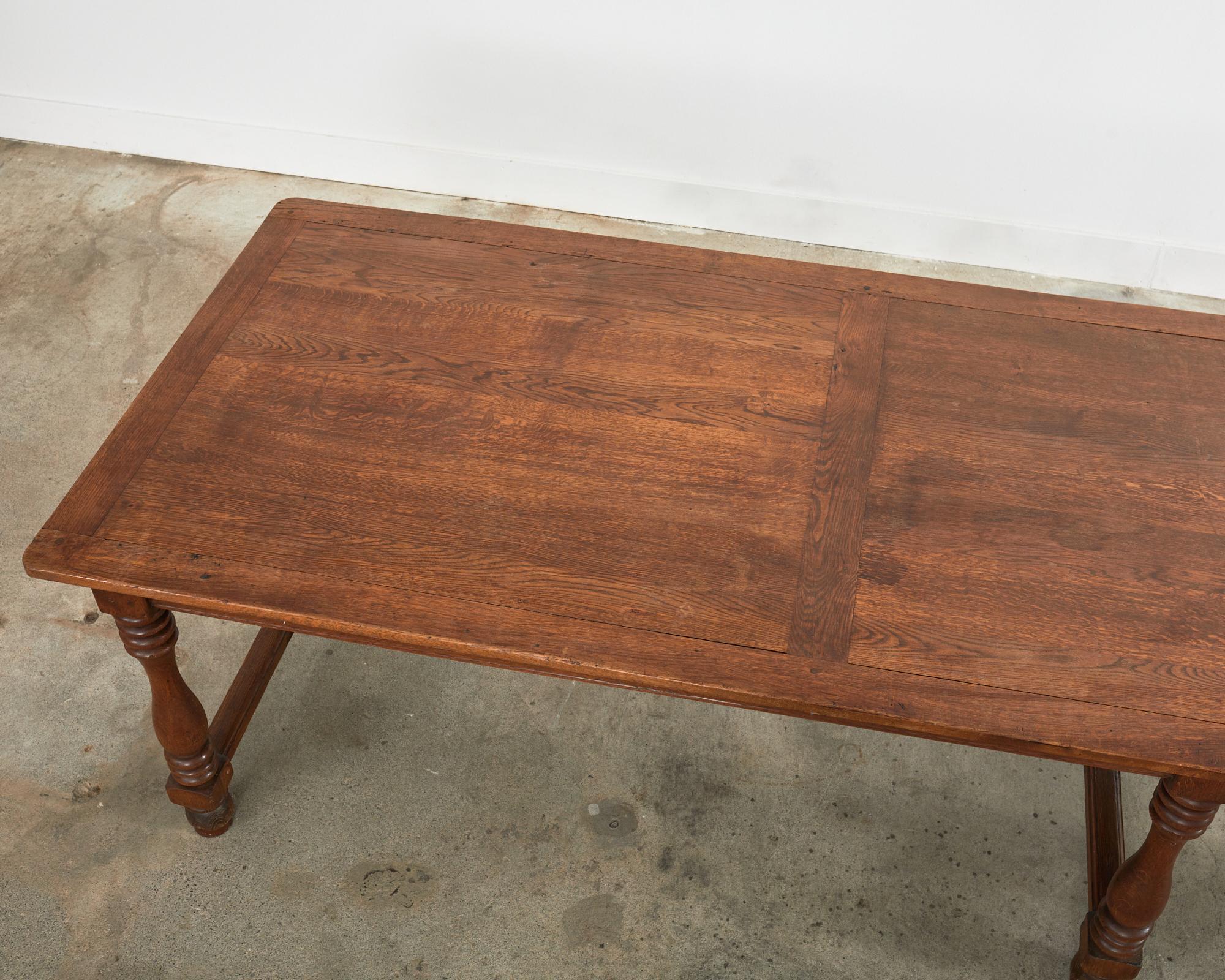19th Century Country French Provincial Oak Farmhouse Dining Table 1