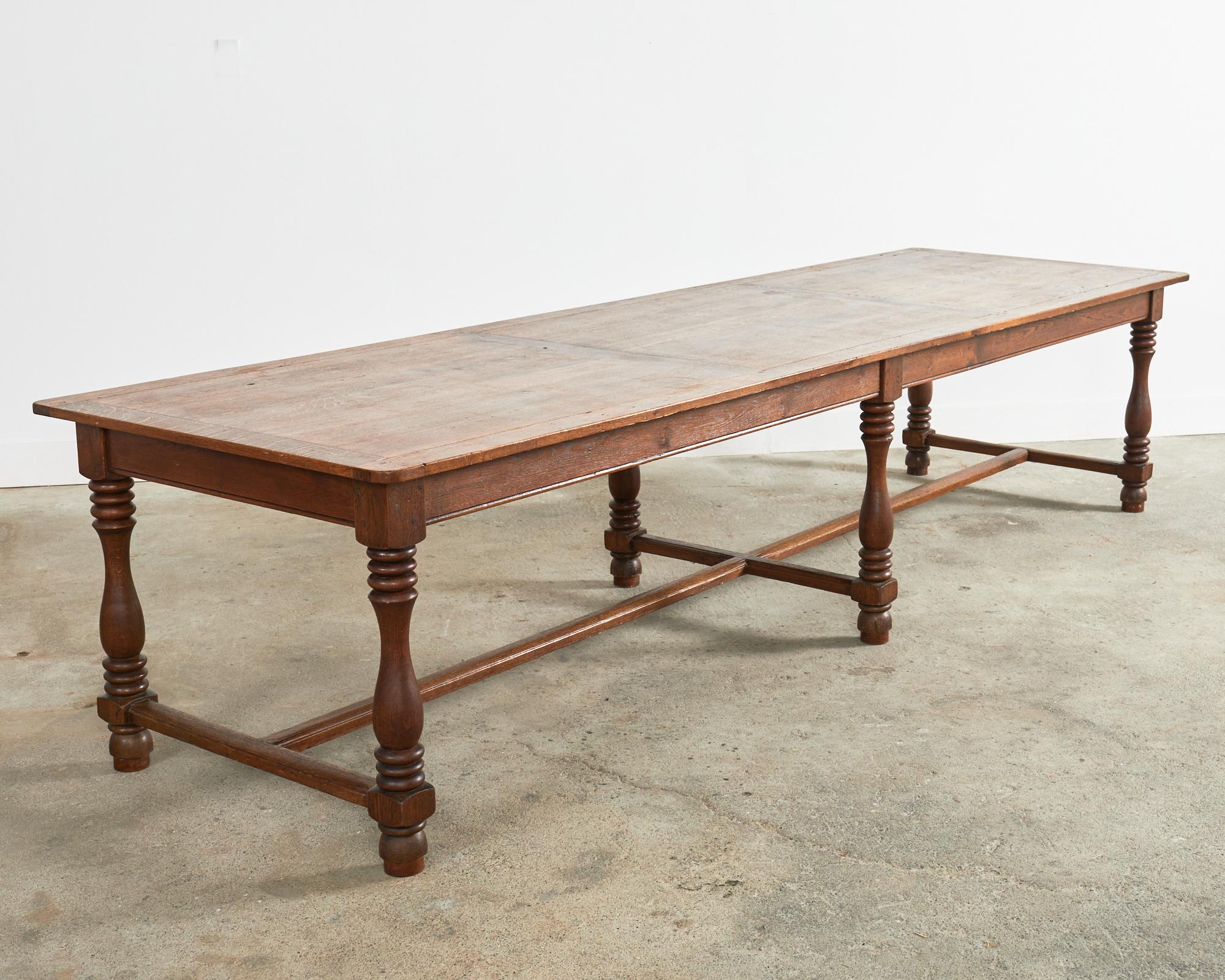 19th Century Country French Provincial Oak Farmhouse Dining Table 4