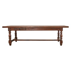 Antique 19th Century Country French Provincial Oak Farmhouse Dining Table