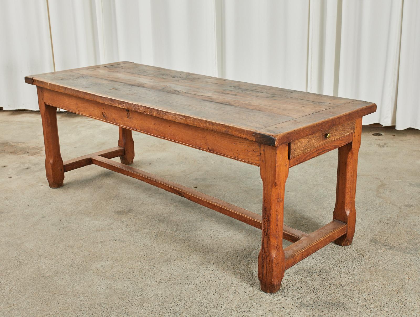 19th Century Country French Provincial Oak Farmhouse Trestle Table 14