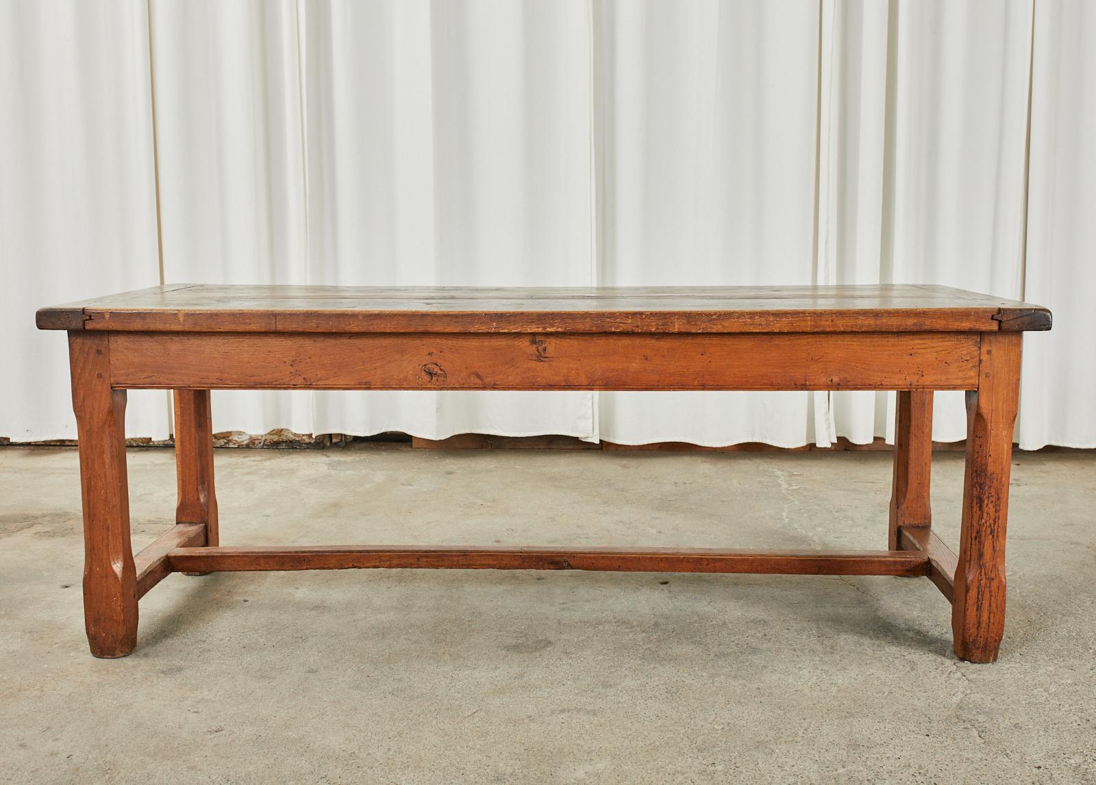 Hand-Crafted 19th Century Country French Provincial Oak Farmhouse Trestle Table
