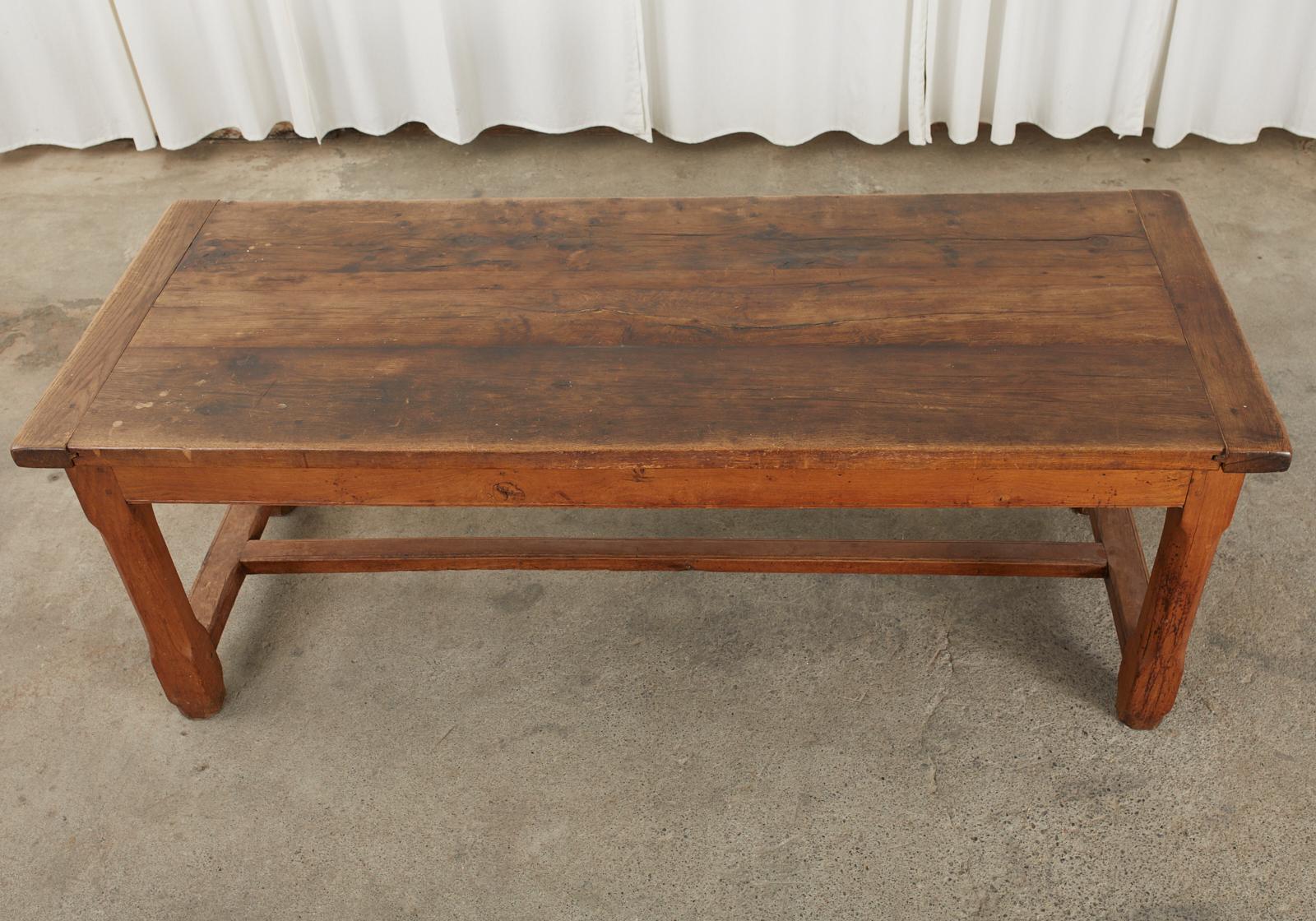 19th Century Country French Provincial Oak Farmhouse Trestle Table 2