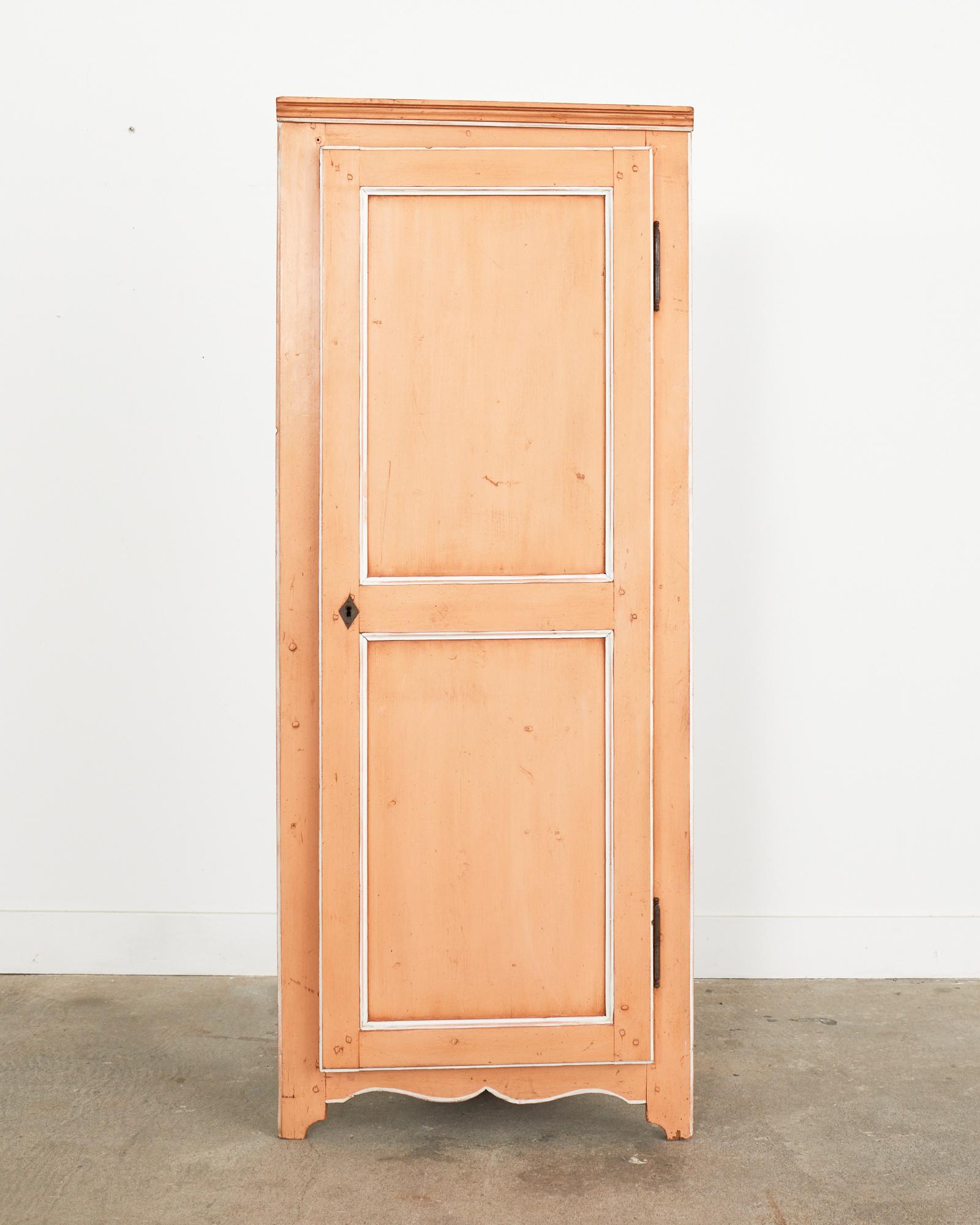 19th Century Country French Provincial Painted Pine Corner Cabinet Cupboard 6