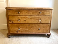 19th Century Country French Provincial Pine Commode, Dresser or Chest of Drawers