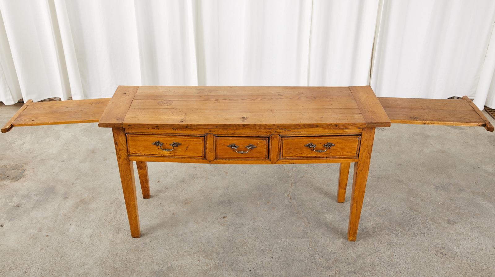 19th Century Country French Provincial Pine Console Table 1