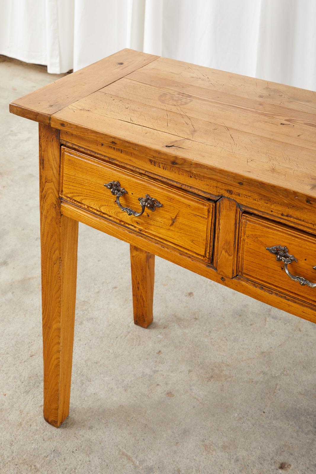 19th Century Country French Provincial Pine Console Table 2