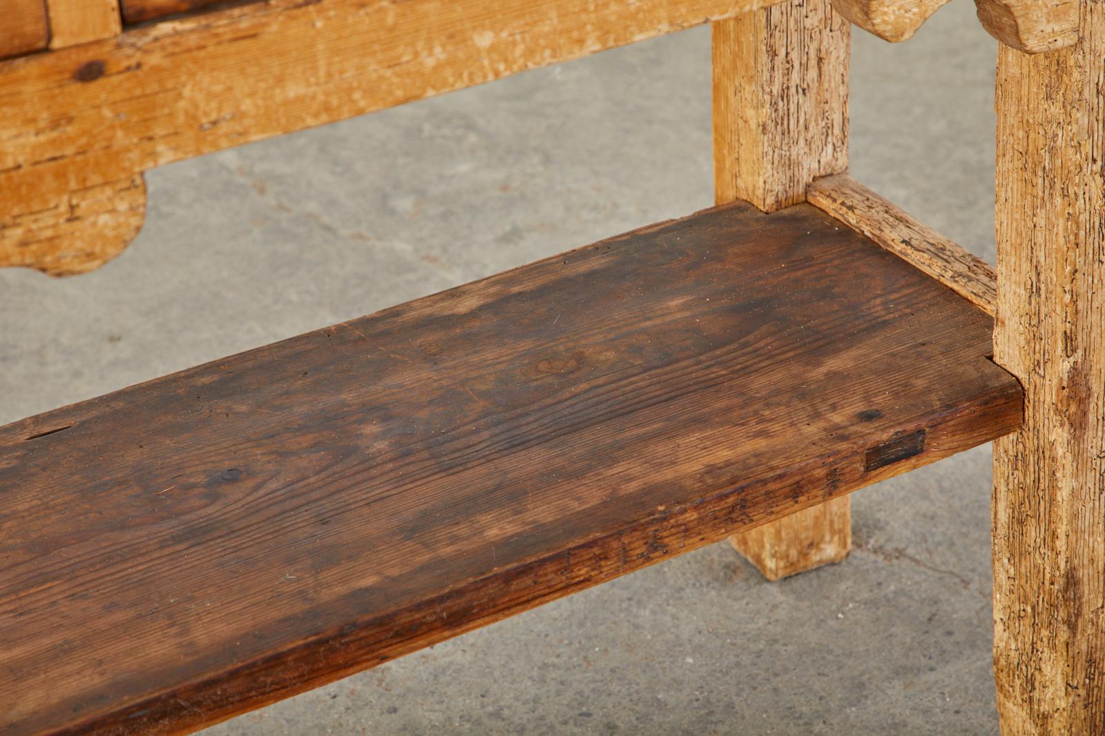 19th Century Country French Provincial Pine Console Table Server 8