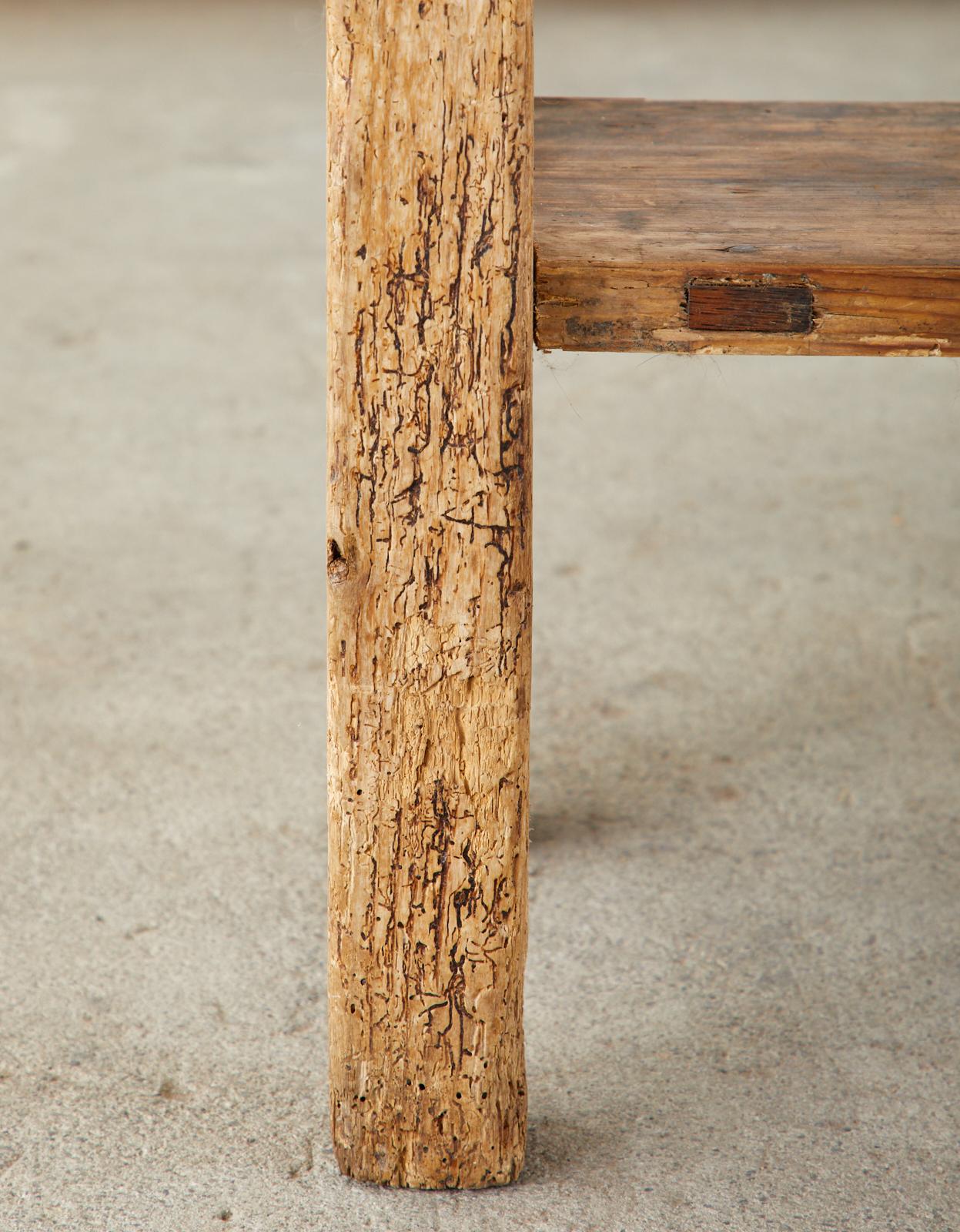 19th Century Country French Provincial Pine Console Table Server 9