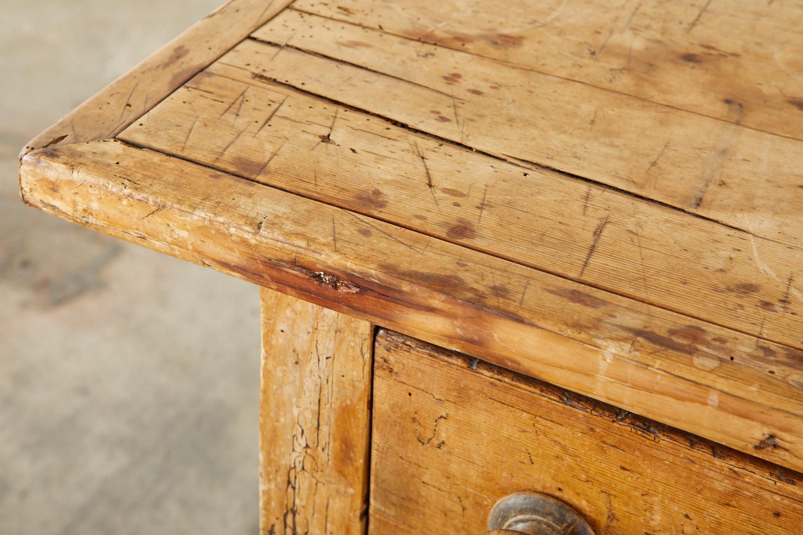 19th Century Country French Provincial Pine Console Table Server 11