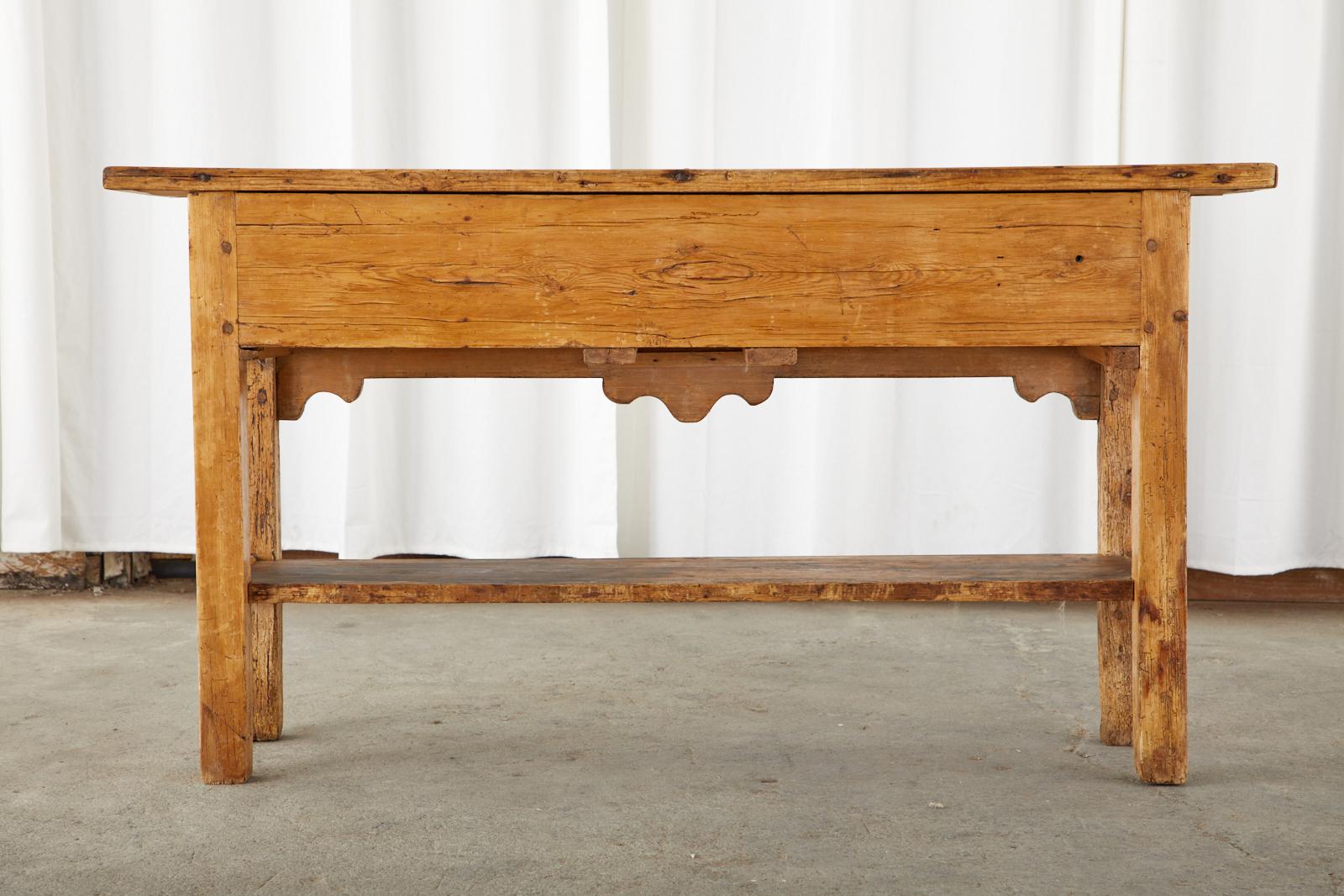 19th Century Country French Provincial Pine Console Table Server 16