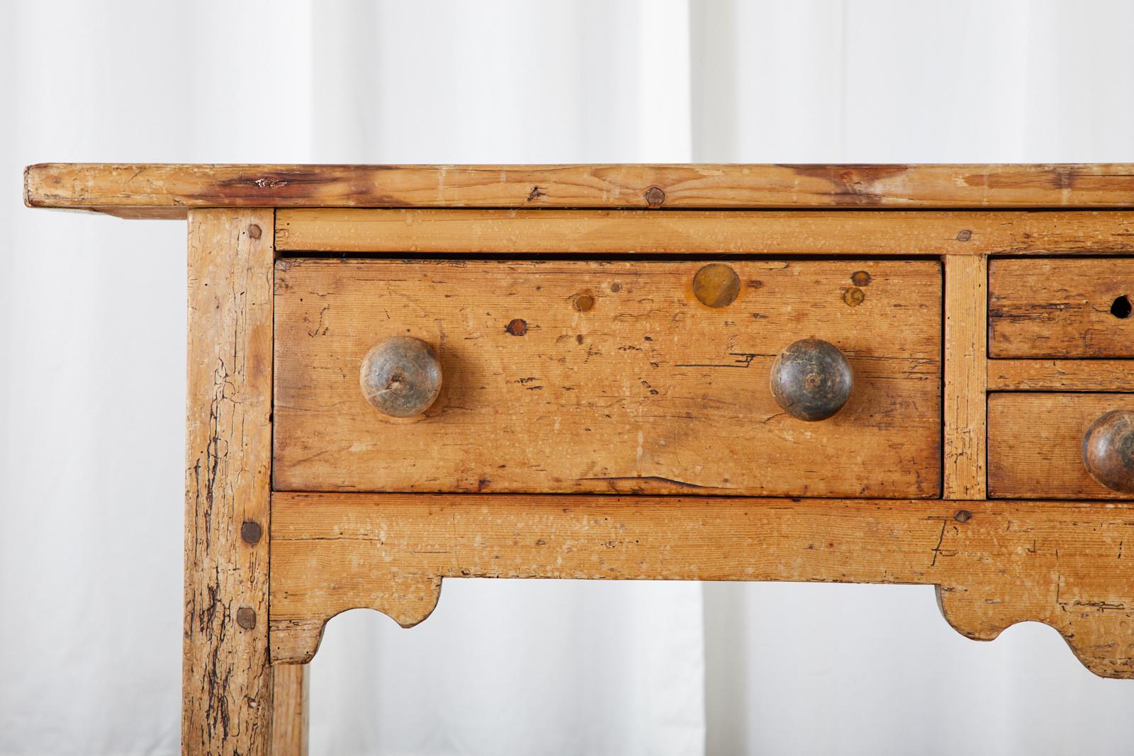 19th Century Country French Provincial Pine Console Table Server 3